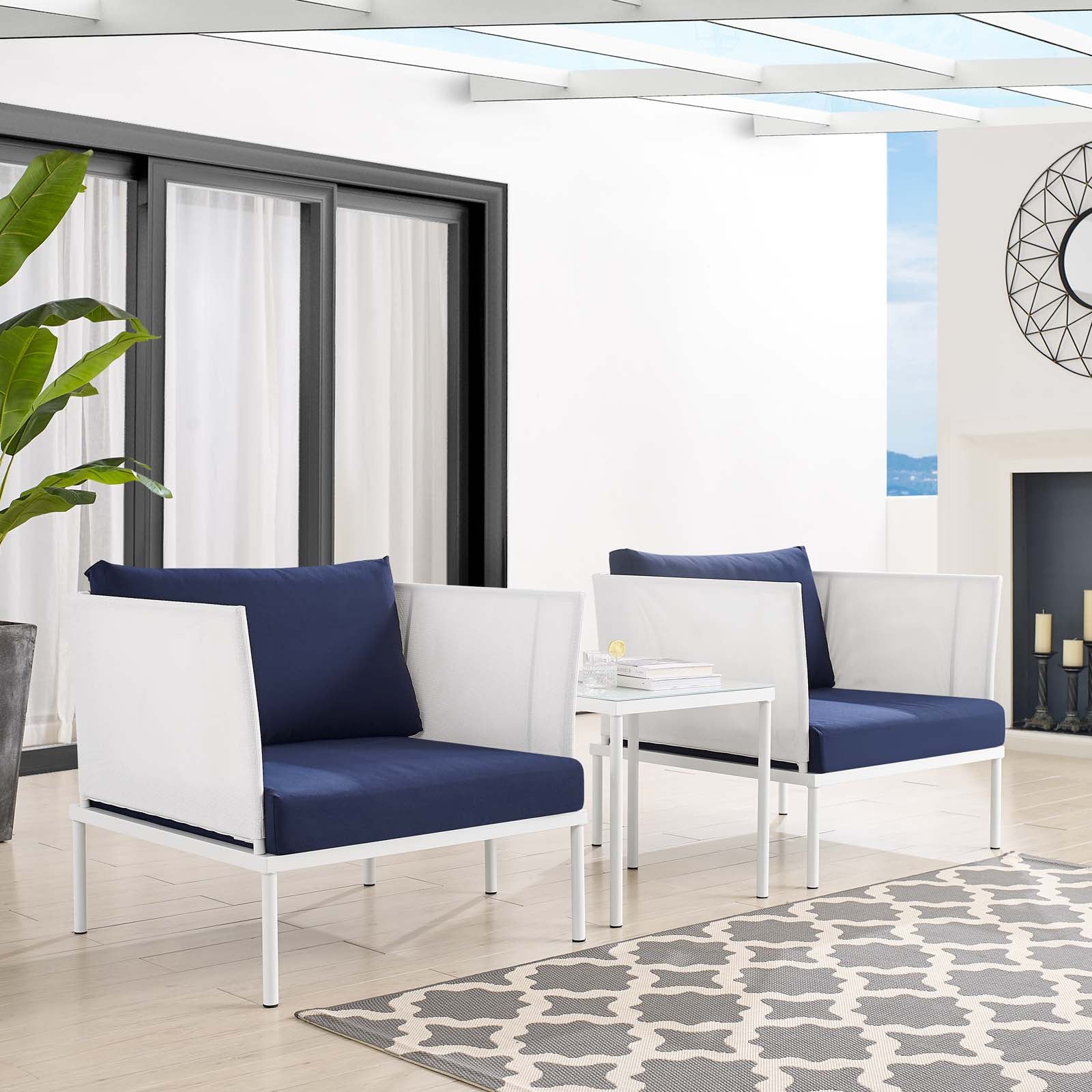 Harmony 3-Piece Sunbrella® Outdoor Patio Aluminum Seating Set By Modway - EEI-4686 - Image 2