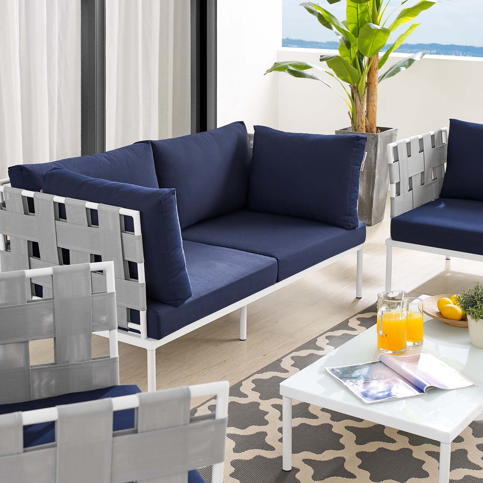 Harmony 5-Piece Sunbrella® Outdoor Patio Aluminum Furniture Set By Modway - EEI-4925 - Image 22