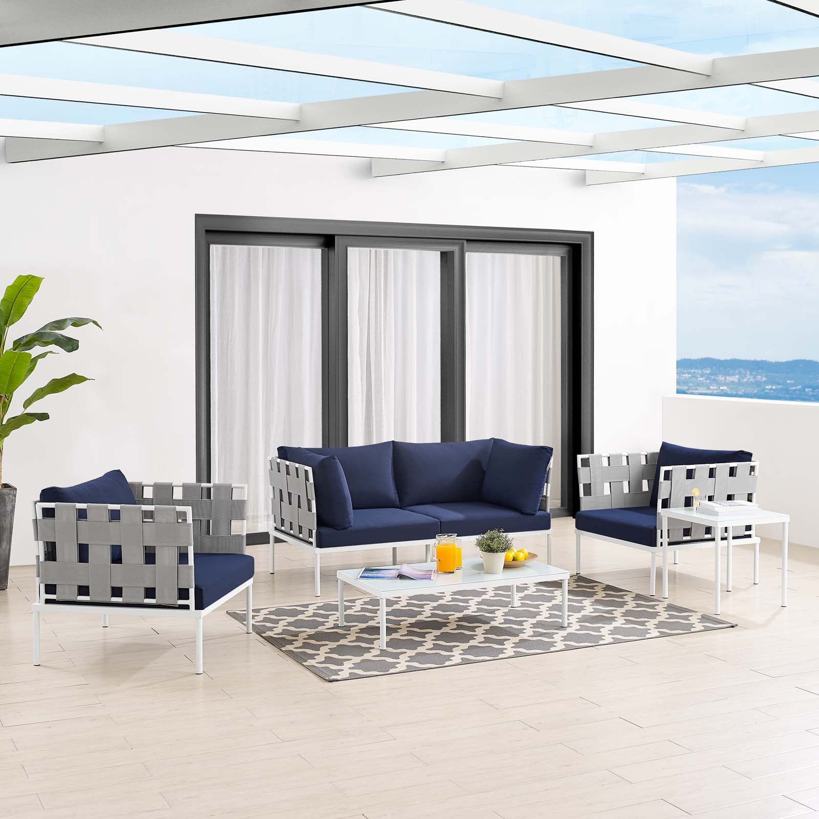 Harmony 5-Piece Sunbrella® Outdoor Patio Aluminum Furniture Set By Modway - EEI-4925 - Image 23