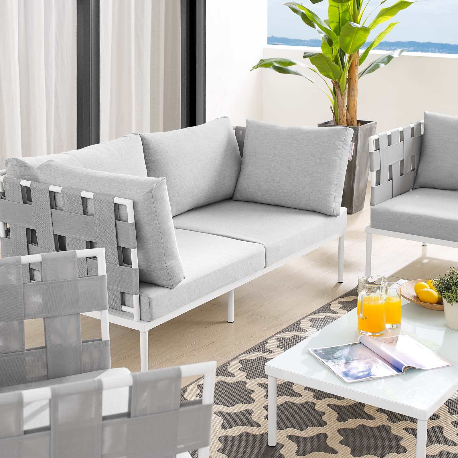 Harmony 5-Piece Sunbrella® Outdoor Patio Aluminum Furniture Set By Modway - EEI-4925 - Image 8