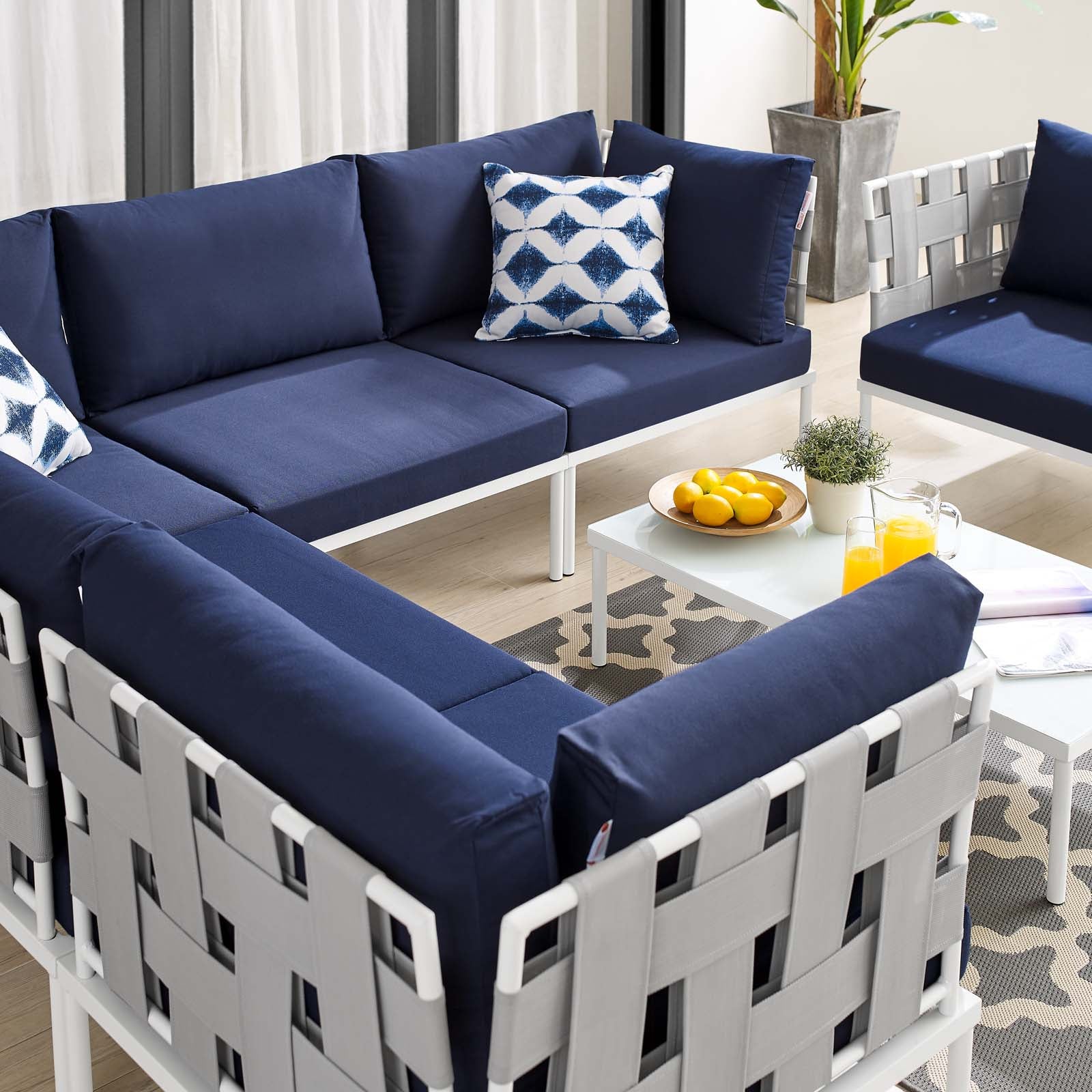 Harmony 7-Piece Sunbrella® Outdoor Patio Aluminum Sectional Sofa Set By Modway - EEI-4937 - Image 22