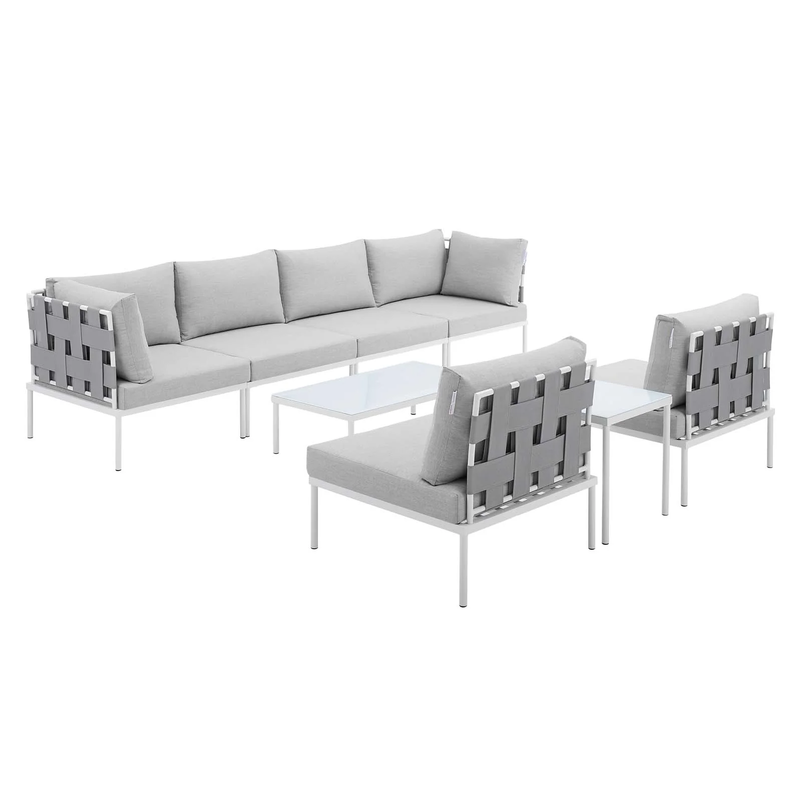 Harmony 8-Piece Sunbrella® Outdoor Patio Aluminum Sectional Sofa Set By Modway - EEI-4945 - Image 2