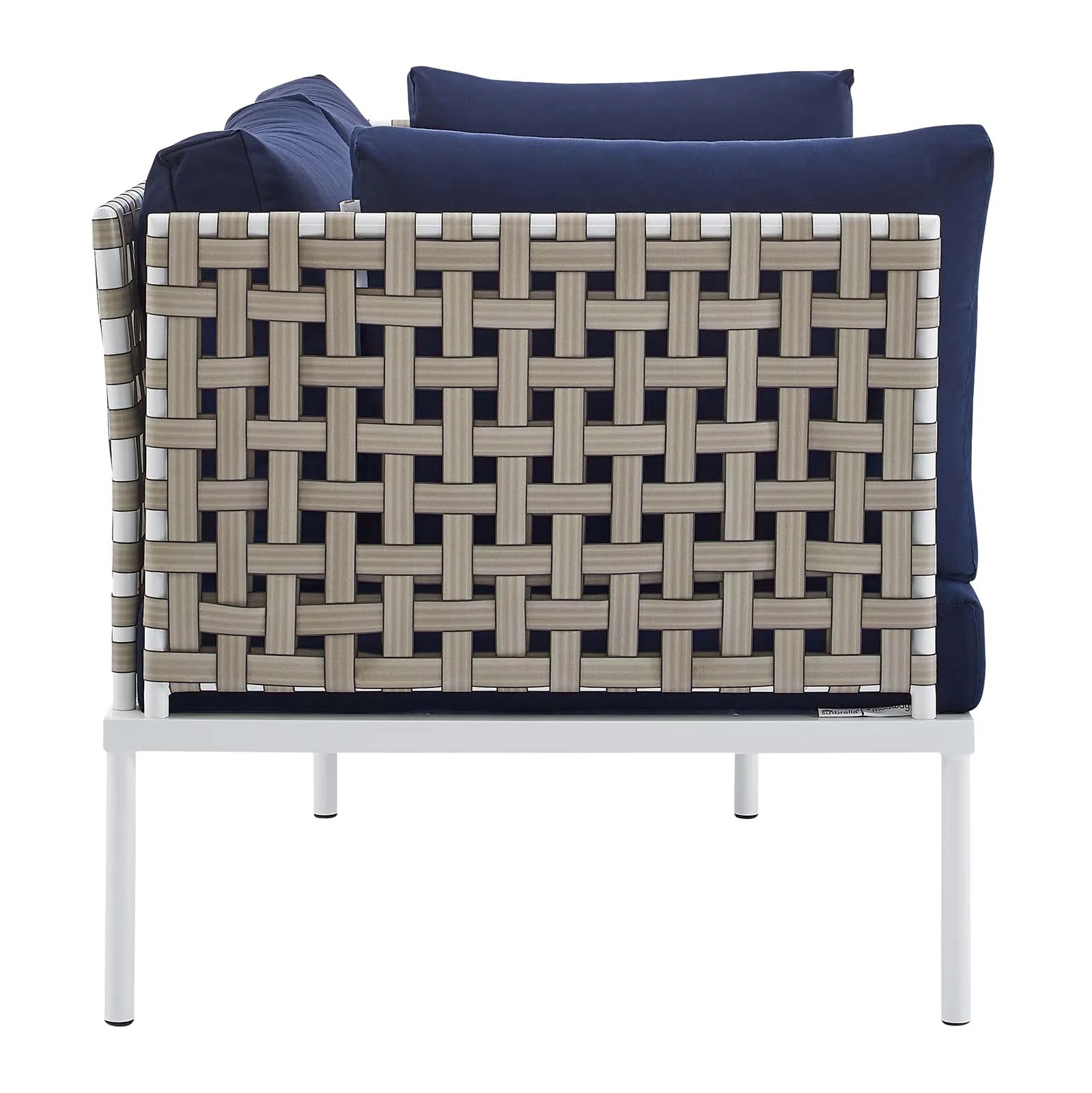 Harmony Sunbrella® Basket Weave Outdoor Patio Aluminum Loveseat By Modway - EEI-4962 - Image 10