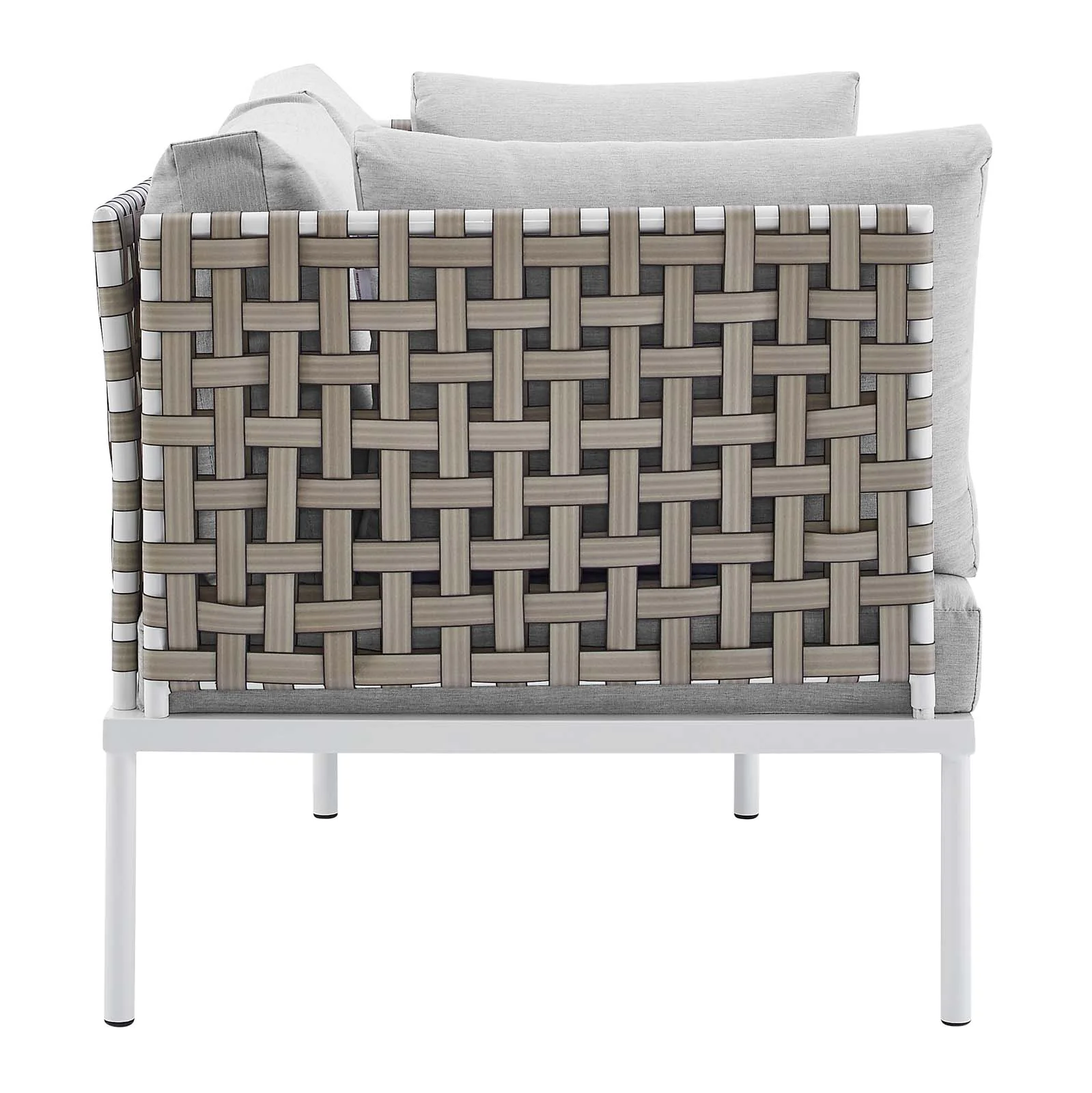 Harmony Sunbrella® Basket Weave Outdoor Patio Aluminum Loveseat By Modway - EEI-4962 - Image 3
