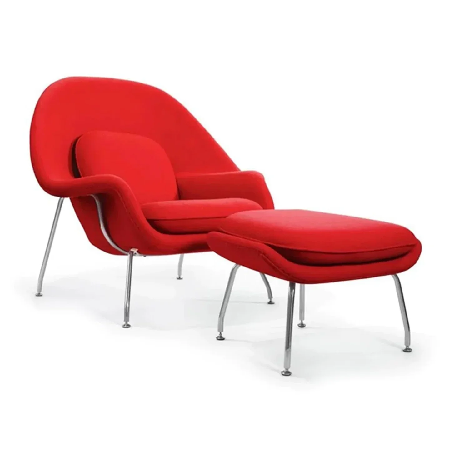 Haven Lounge Chair & Ottoman, Red By World Modern Design