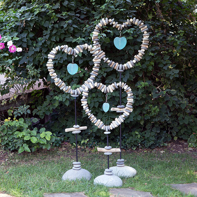 Heart Garden Stand with Glass Heart By Garden Age Supply