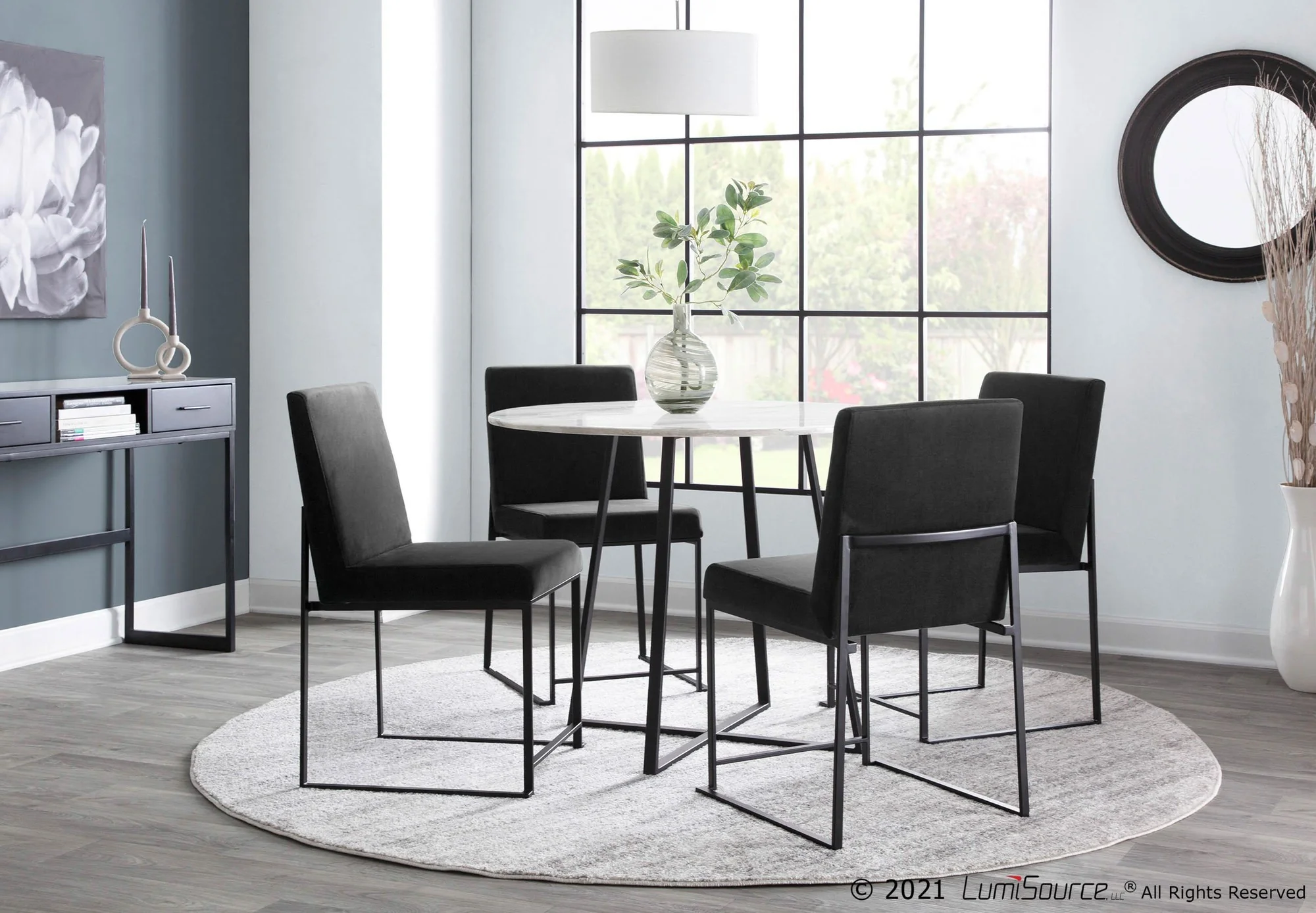 High Back Fuji Dining Chair - Set of 2 Black By LumiSource - DC-HBFUJI BKVBK2