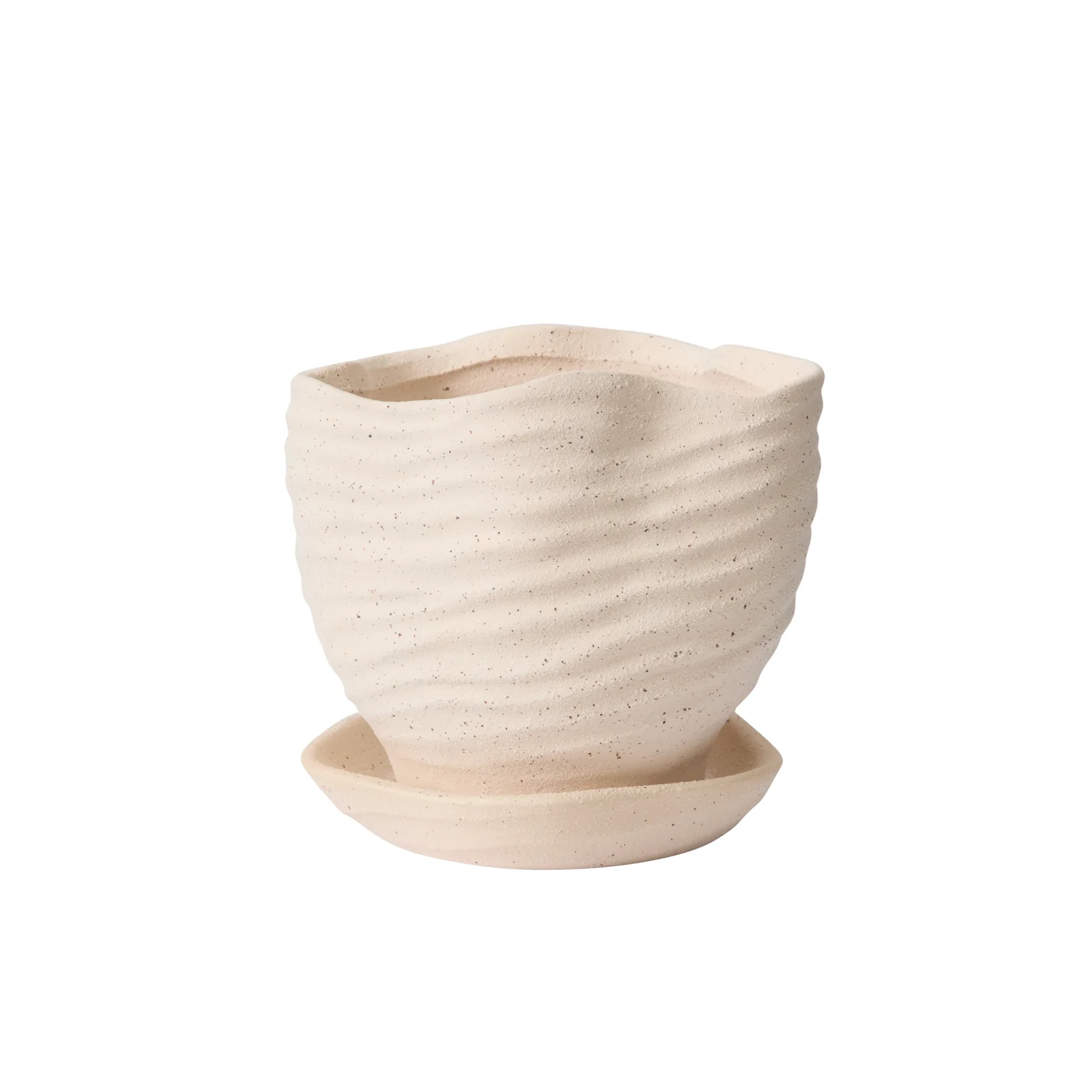 Highland Pot with Saucer Set of 4 By Accent Decor - Image 2