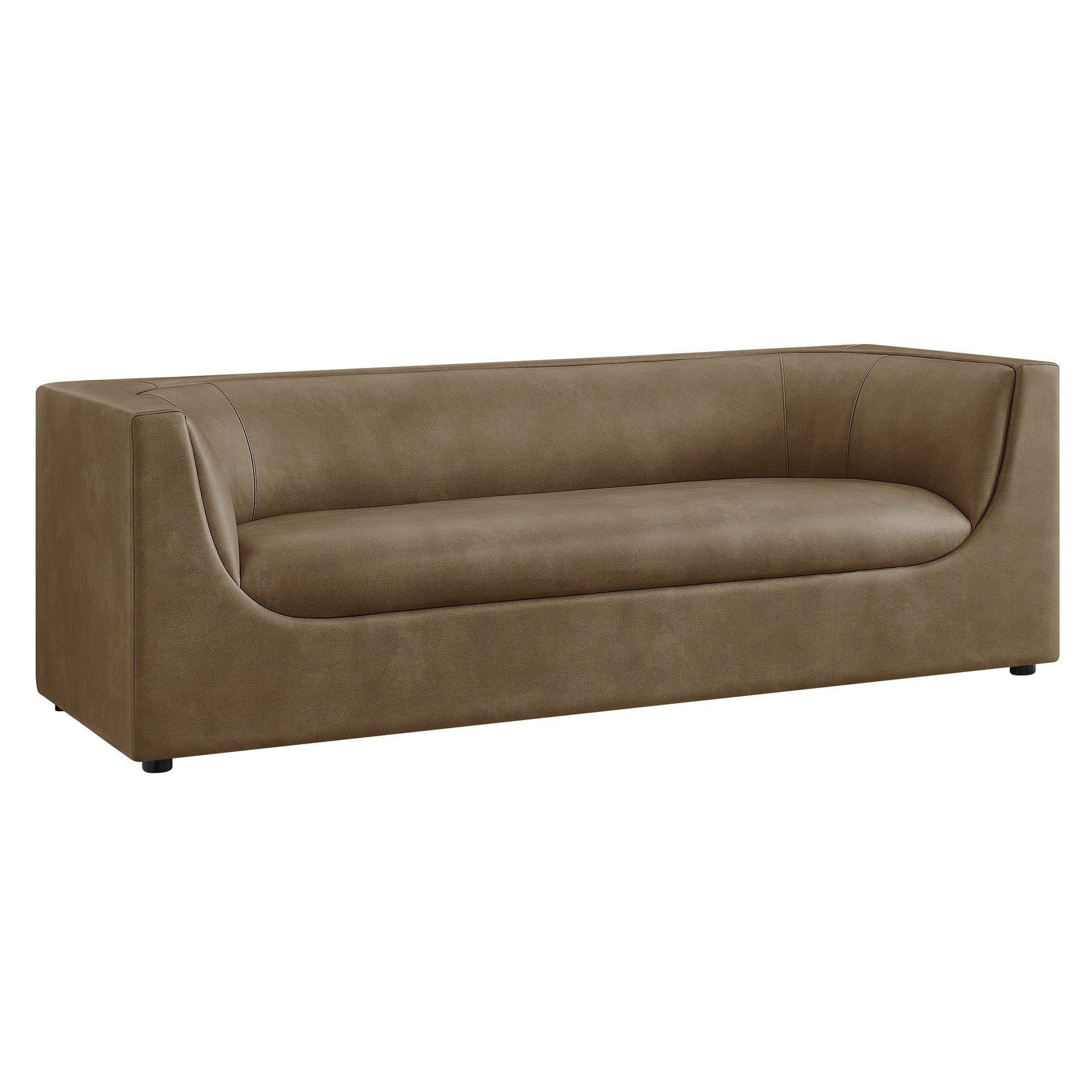 Hilda 86" Curved Back Vegan Leather Sofa by Modway - Image 2