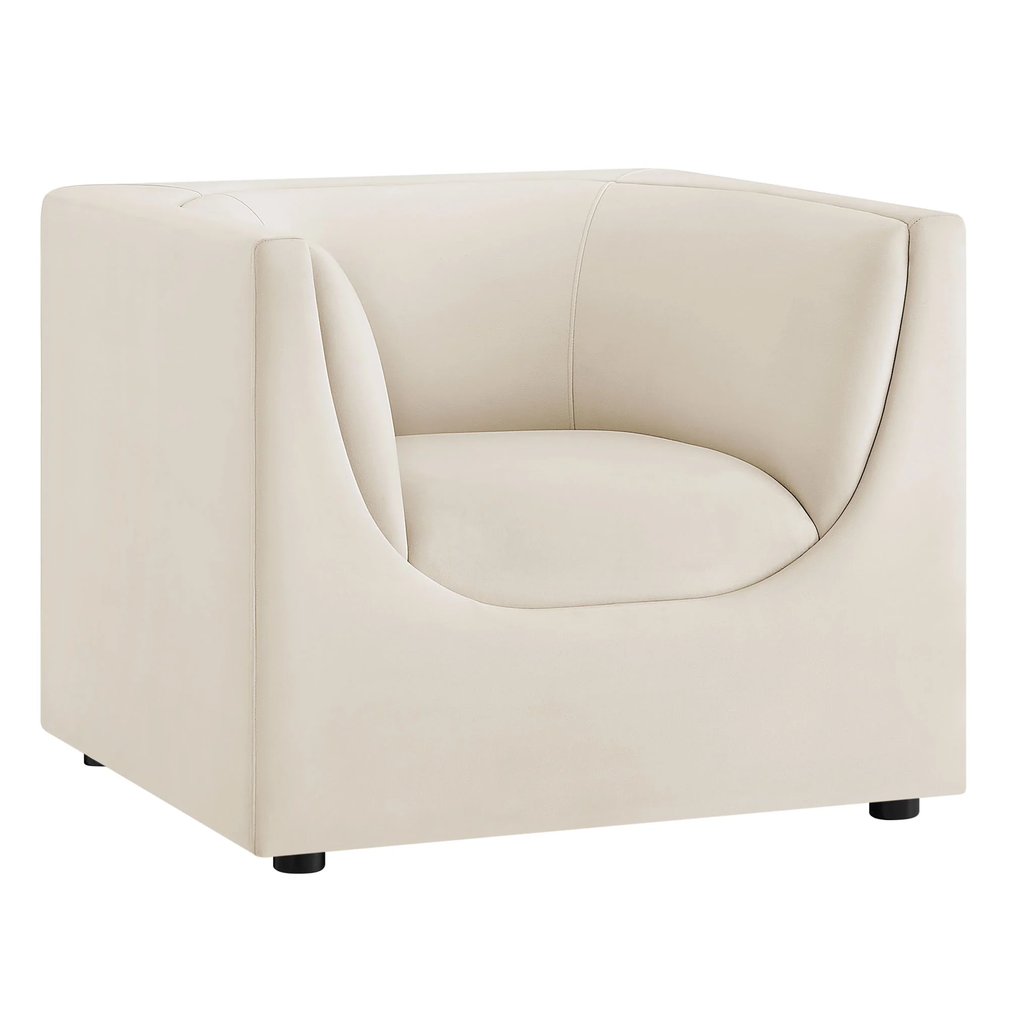 Hilda Curved Back Performance Velvet Armchair by Modway - Image 2