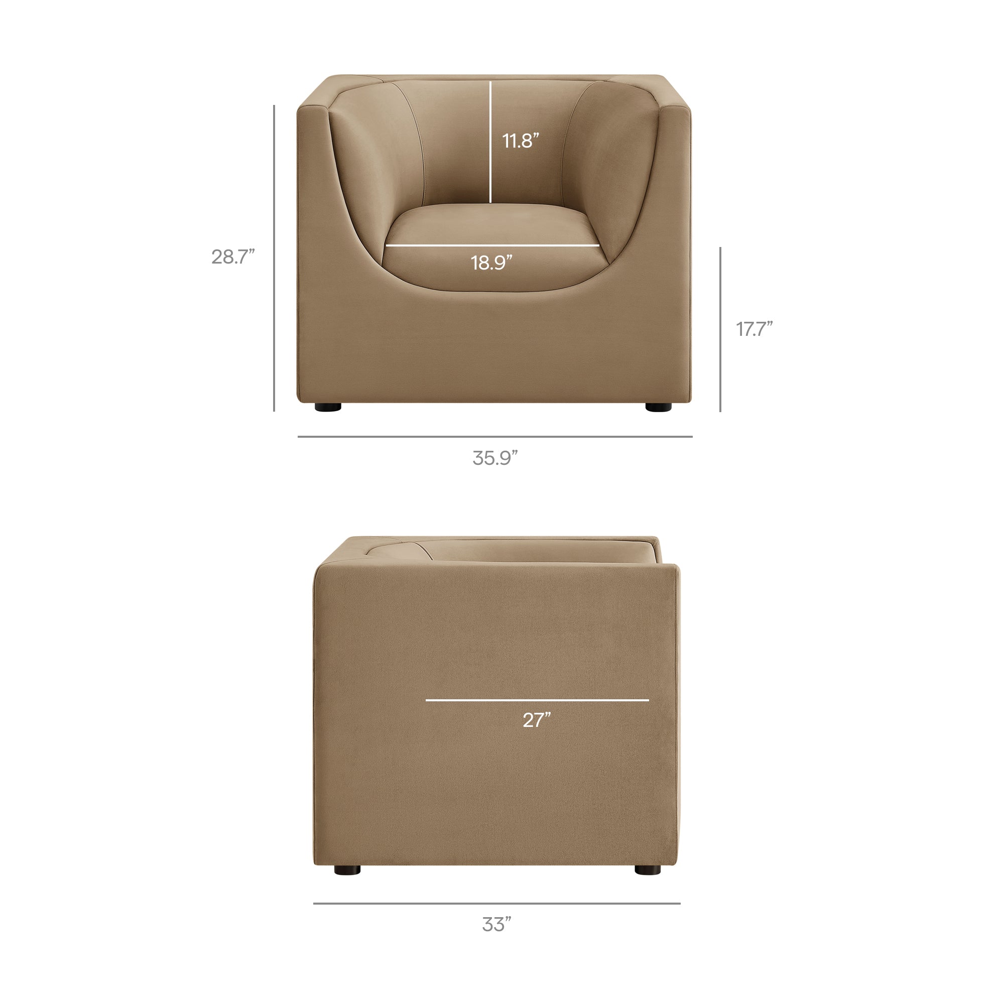 Hilda Curved Back Performance Velvet Armchair by Modway - Image 40
