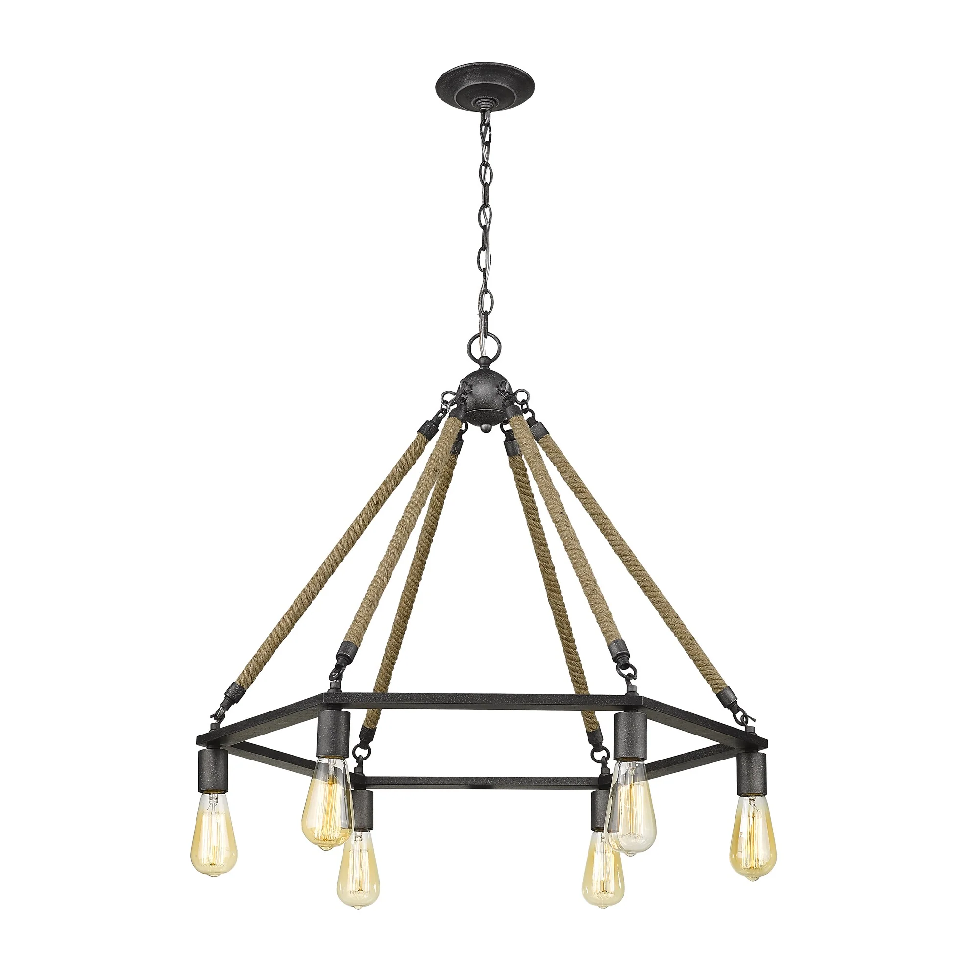 Holden 6-Light Antique Gray Wagon Wheel Chandelier By Homeroots - Image 4