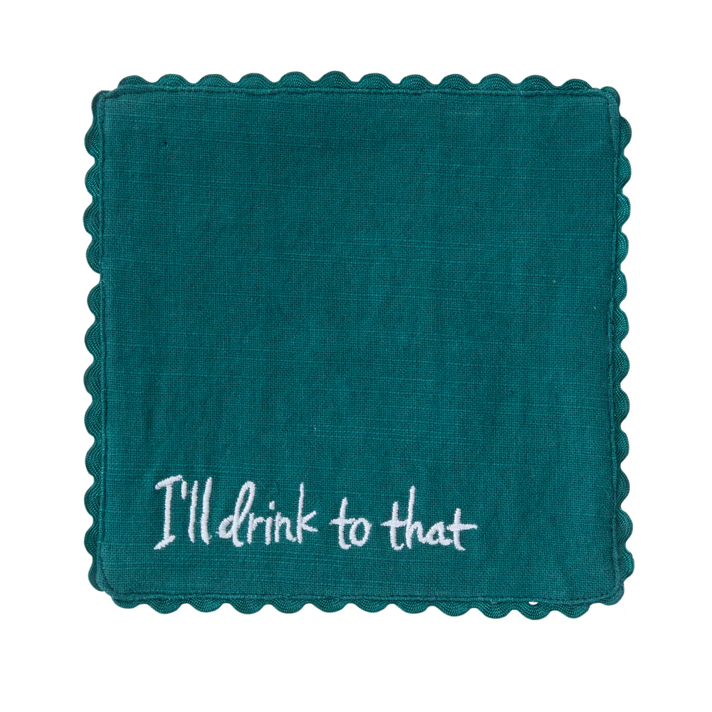 Holiday Spirit Cocktail Napkin Set of 8 By Accent Decor - Image 6