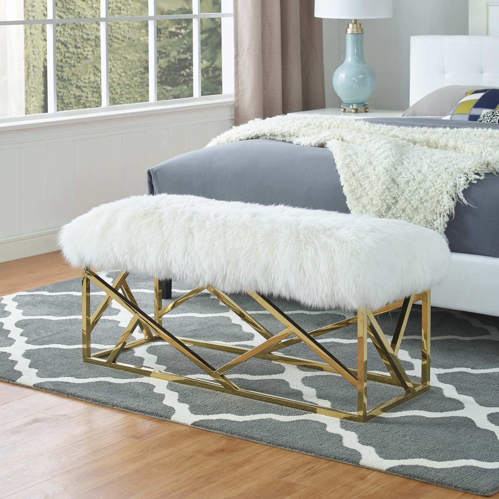 Intersperse Sheepskin Bench By Modway - EEI-2846