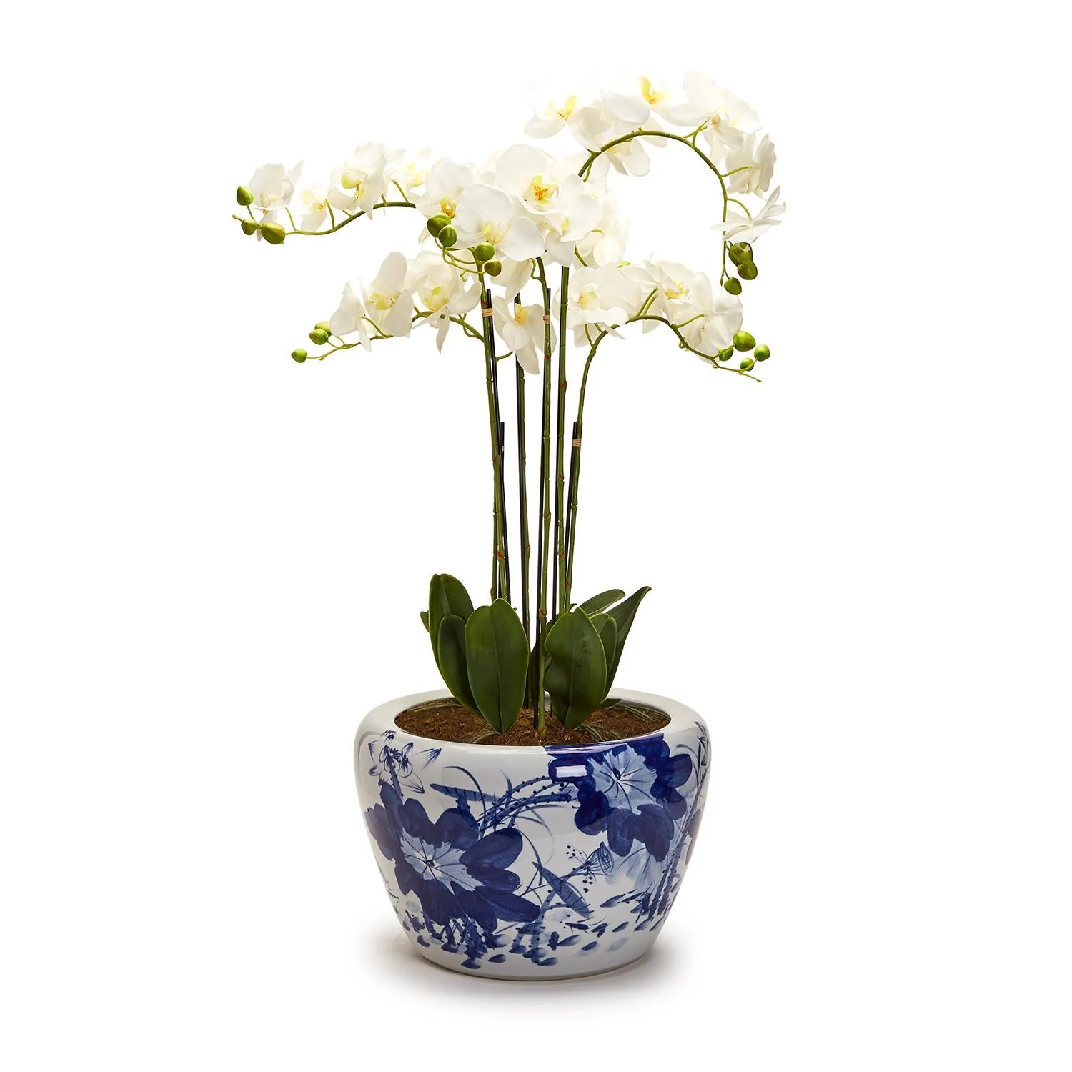 Japanese Blue Flower Planter By Tozai Home