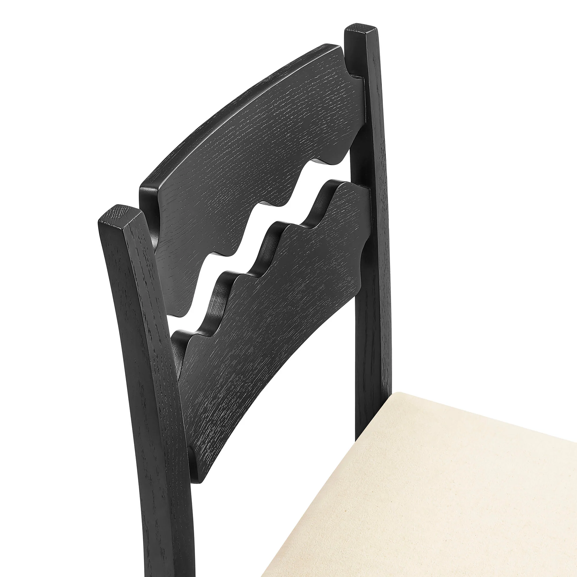 Jax Oak Wood Counter Stool With Wavy Razor Back and Cushion by Modway - Image 16