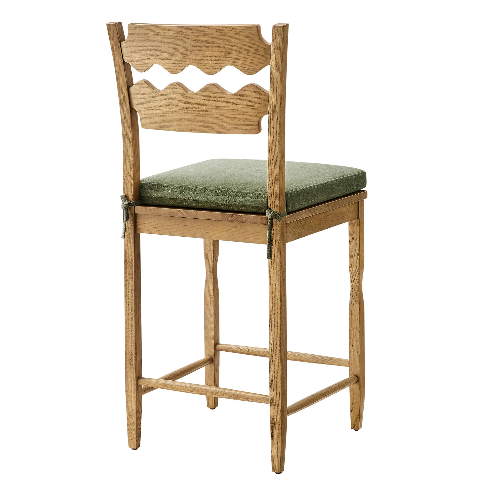 Jax Oak Wood Counter Stool With Wavy Razor Back and Cushion by Modway - Image 73