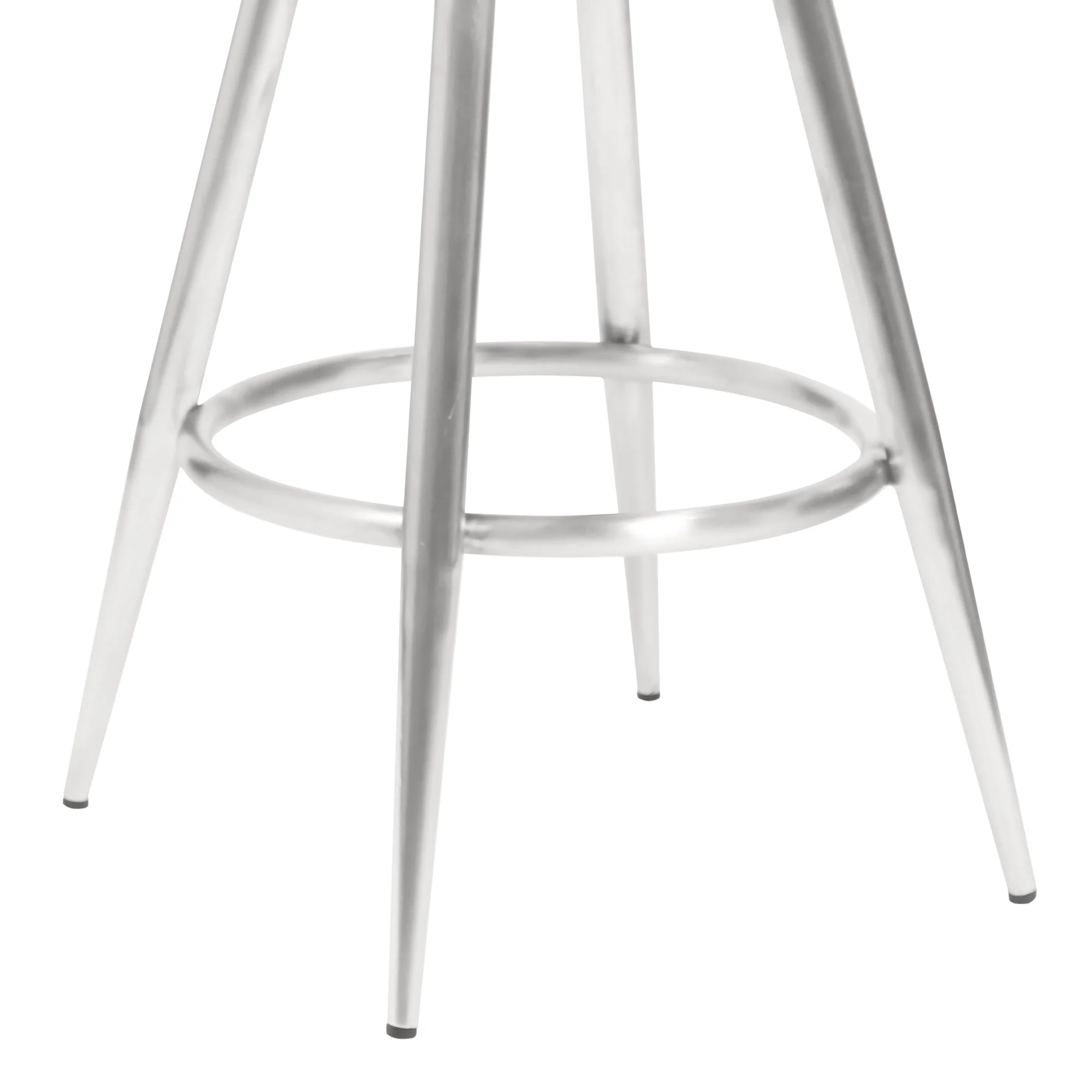 Justin 26" Counter Height Swivel Vintage Gray Faux Leather Bar Stool with Brushed Stainless Steel Legs By Armen Living - Image 6