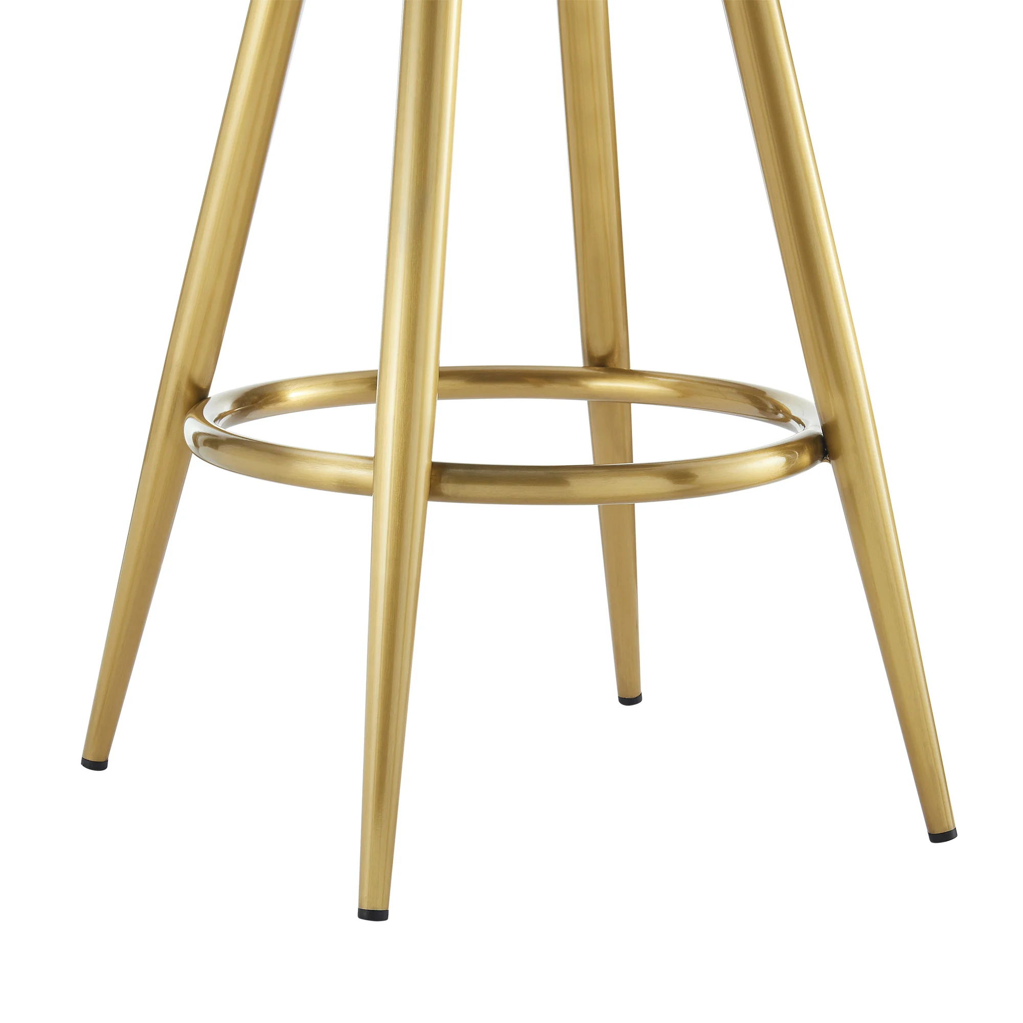 Justin 30" Swivel Bar Stool with Gold Brushed Stainless Steel and Silver Fabric By Armen Living - Image 8