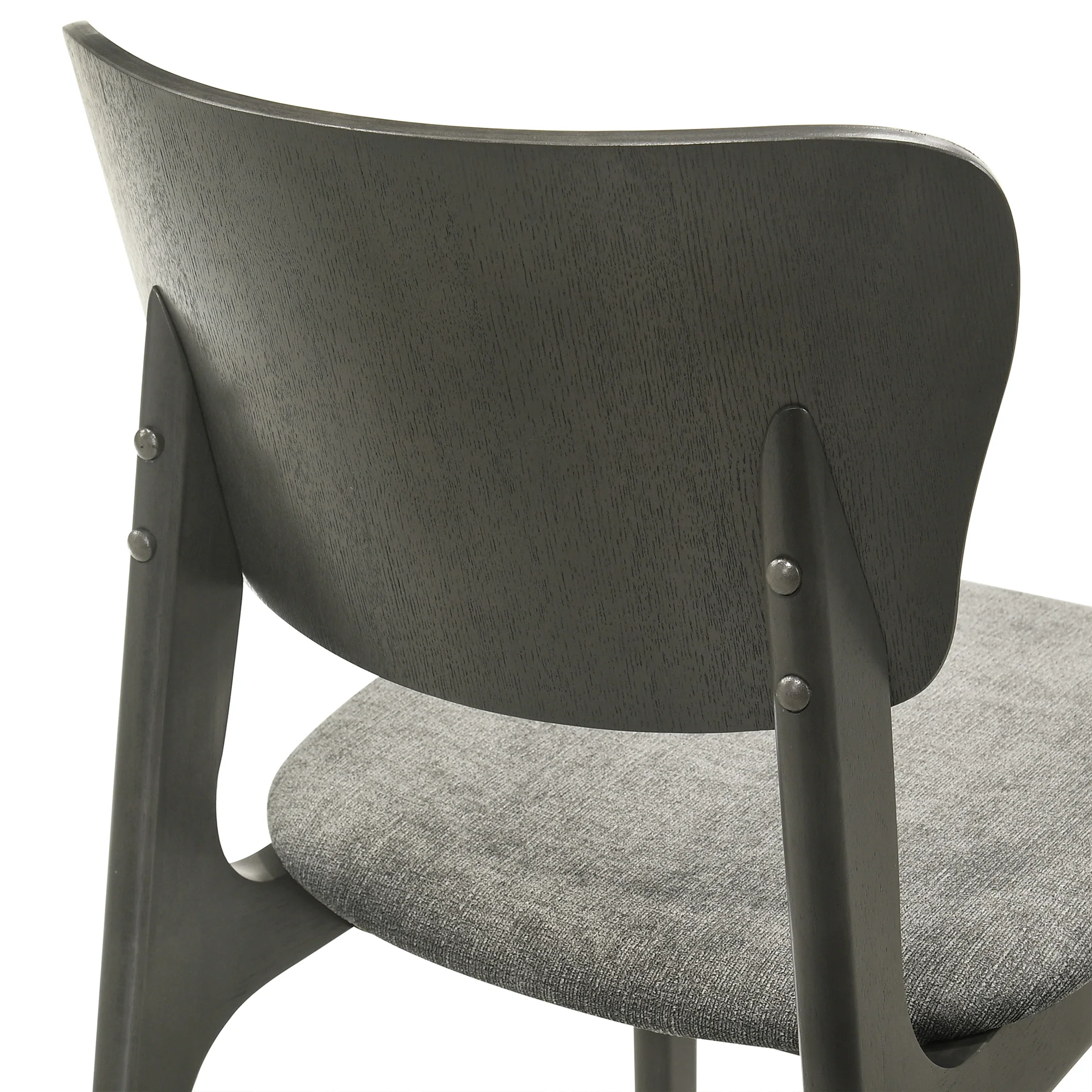 Kalia Wood Dining Chair in Gray Finish with Gray Fabric - Set of 2 By Armen Living - Image 7