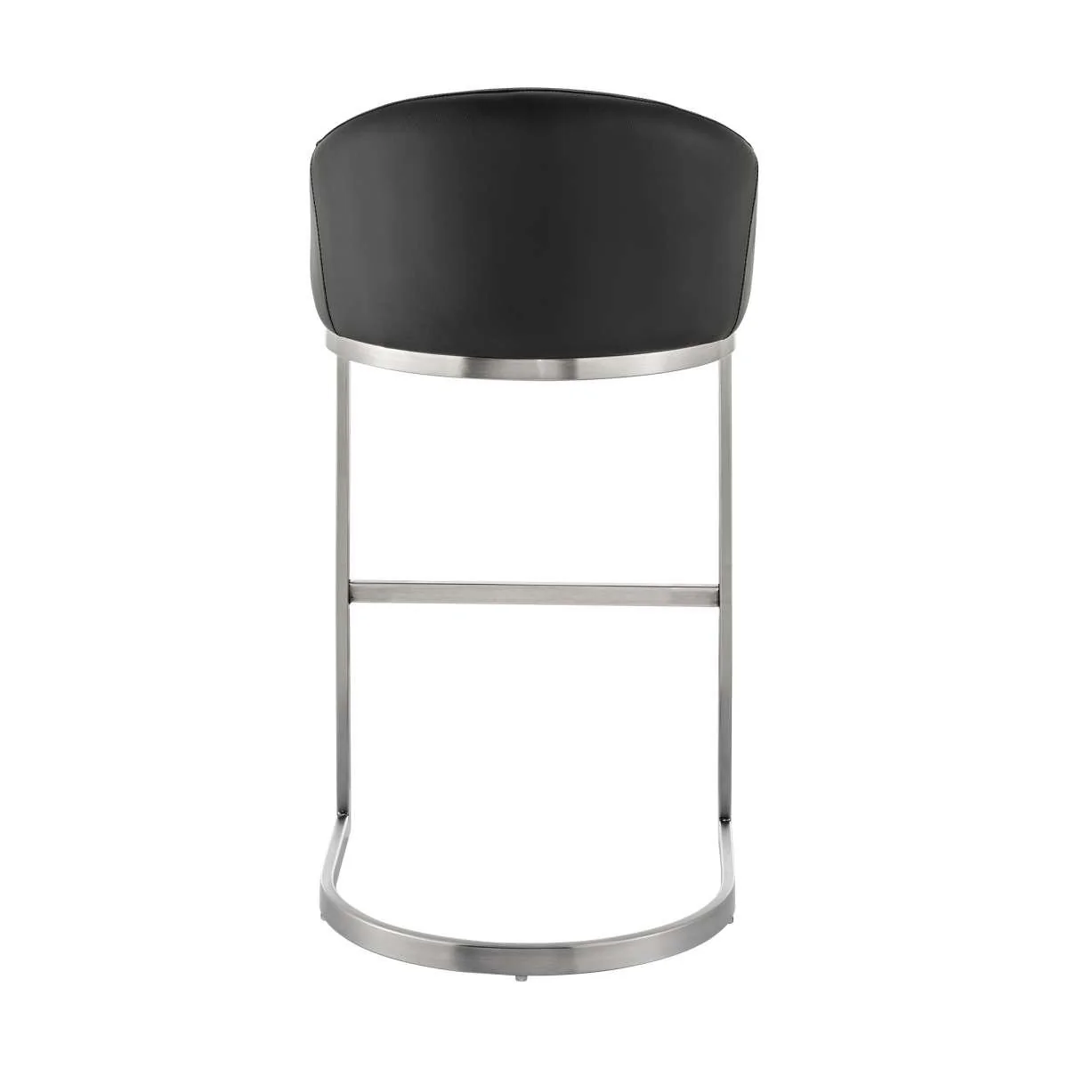 Katherine 26" Counter Stool in Brushed Stainless Steel with White Faux Leather By Armen Living - Image 20