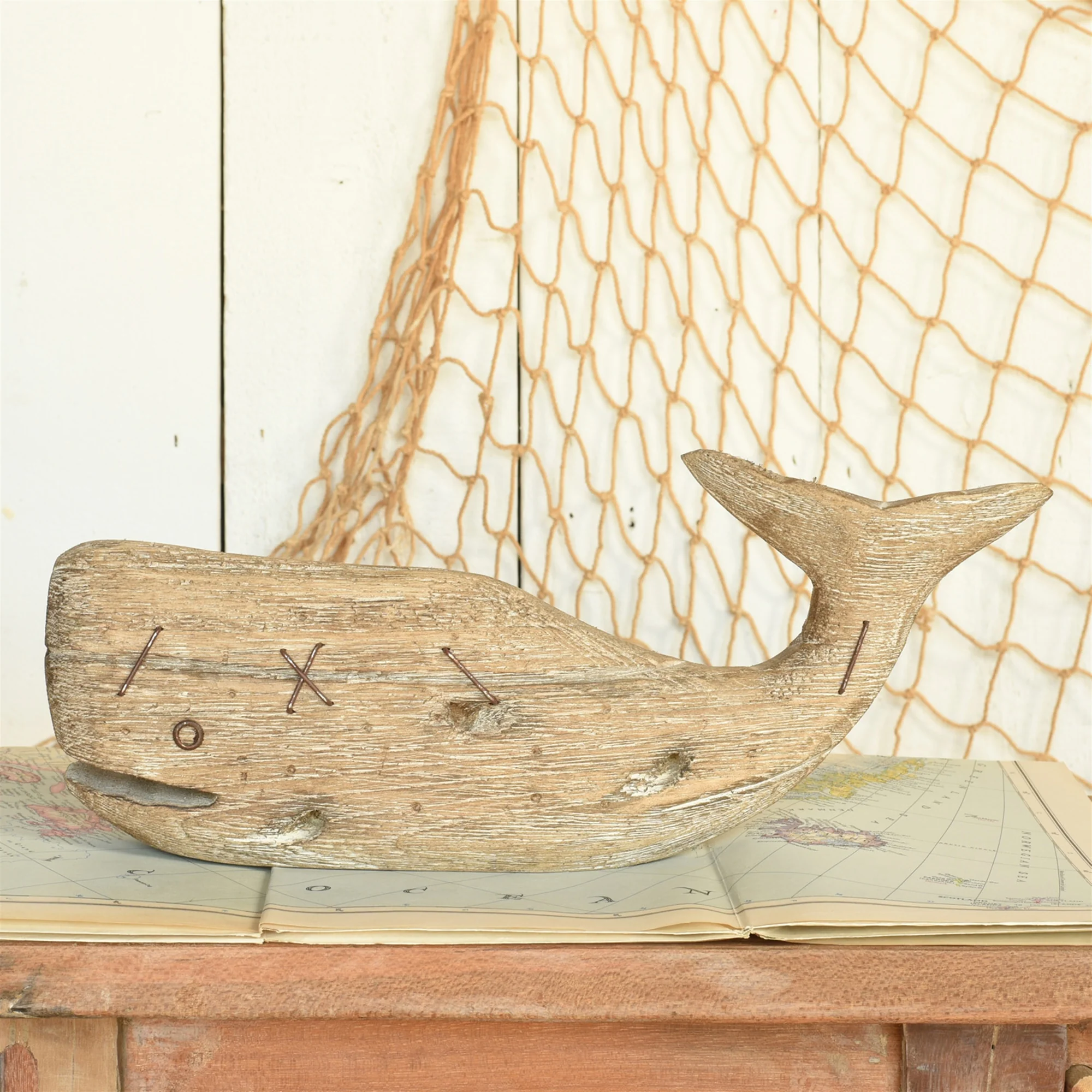 Kelso Wood Sperm Whale - Small - Natural Wood Set Of 2 By HomArt