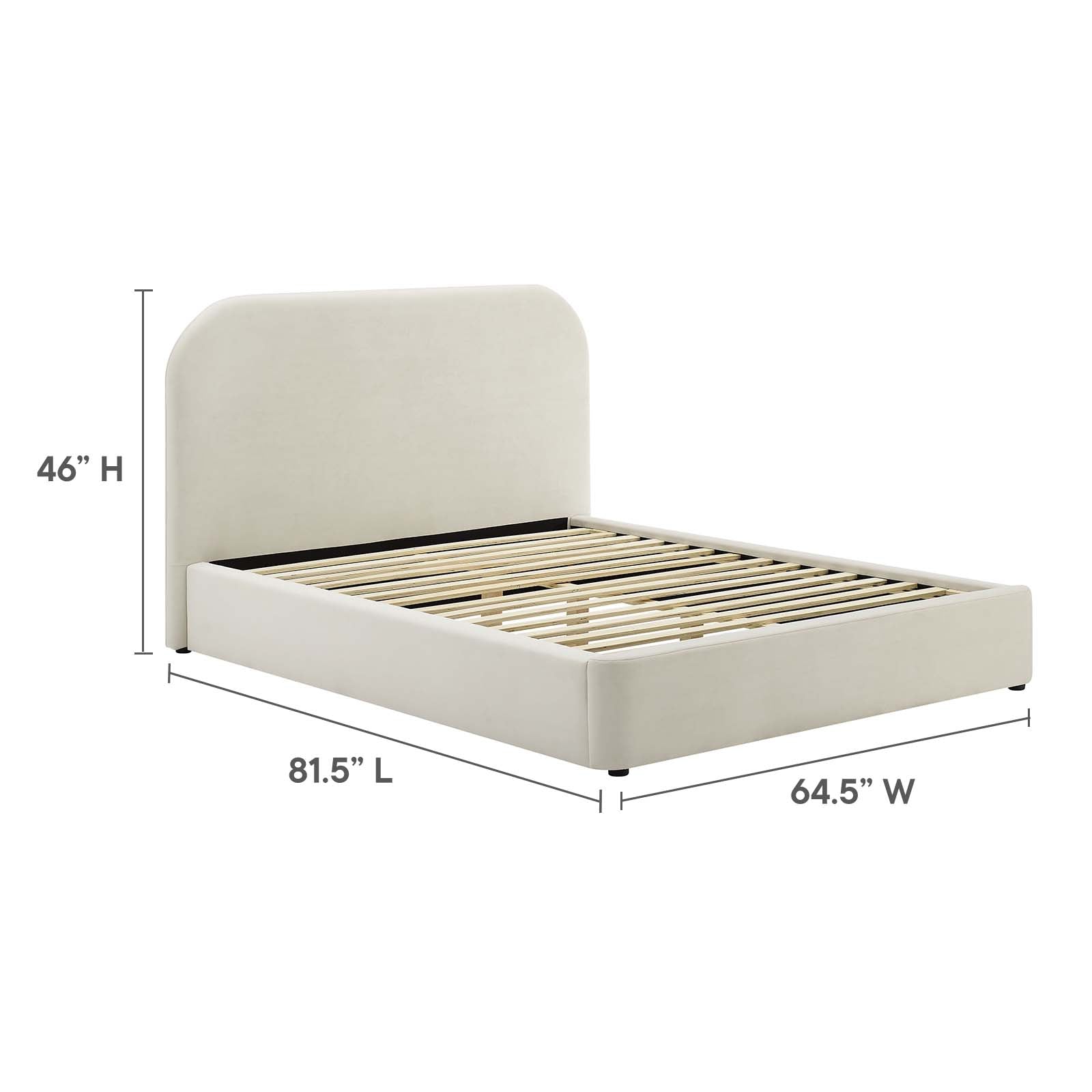 Keynote Performance Velvet Curved Full Platform Bed By Modway - MOD-7139 - Image 6