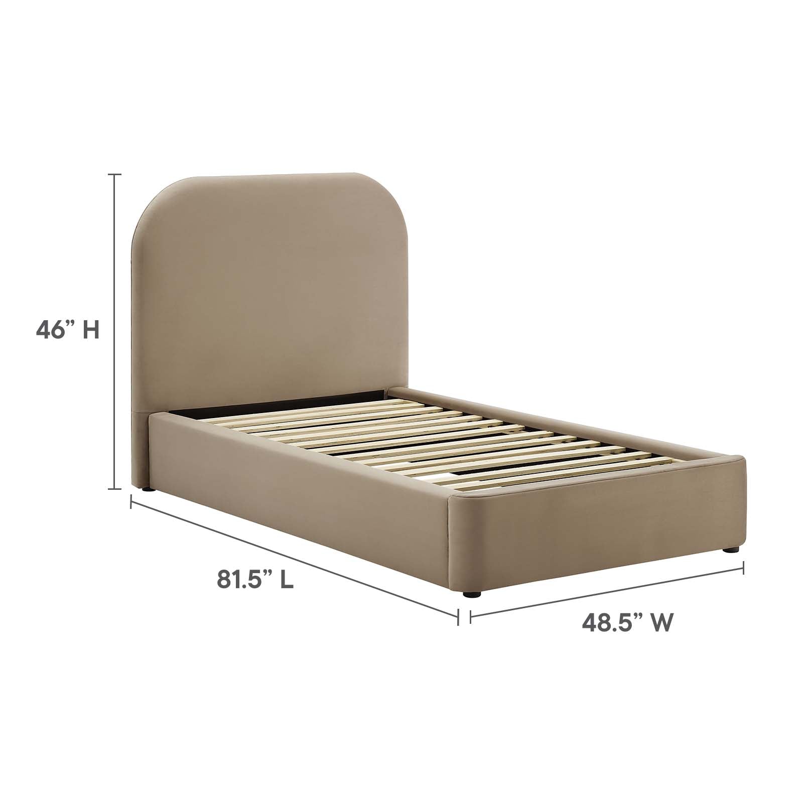 Keynote Performance Velvet Curved Twin Platform Bed By Modway - MOD-7137 - Image 14
