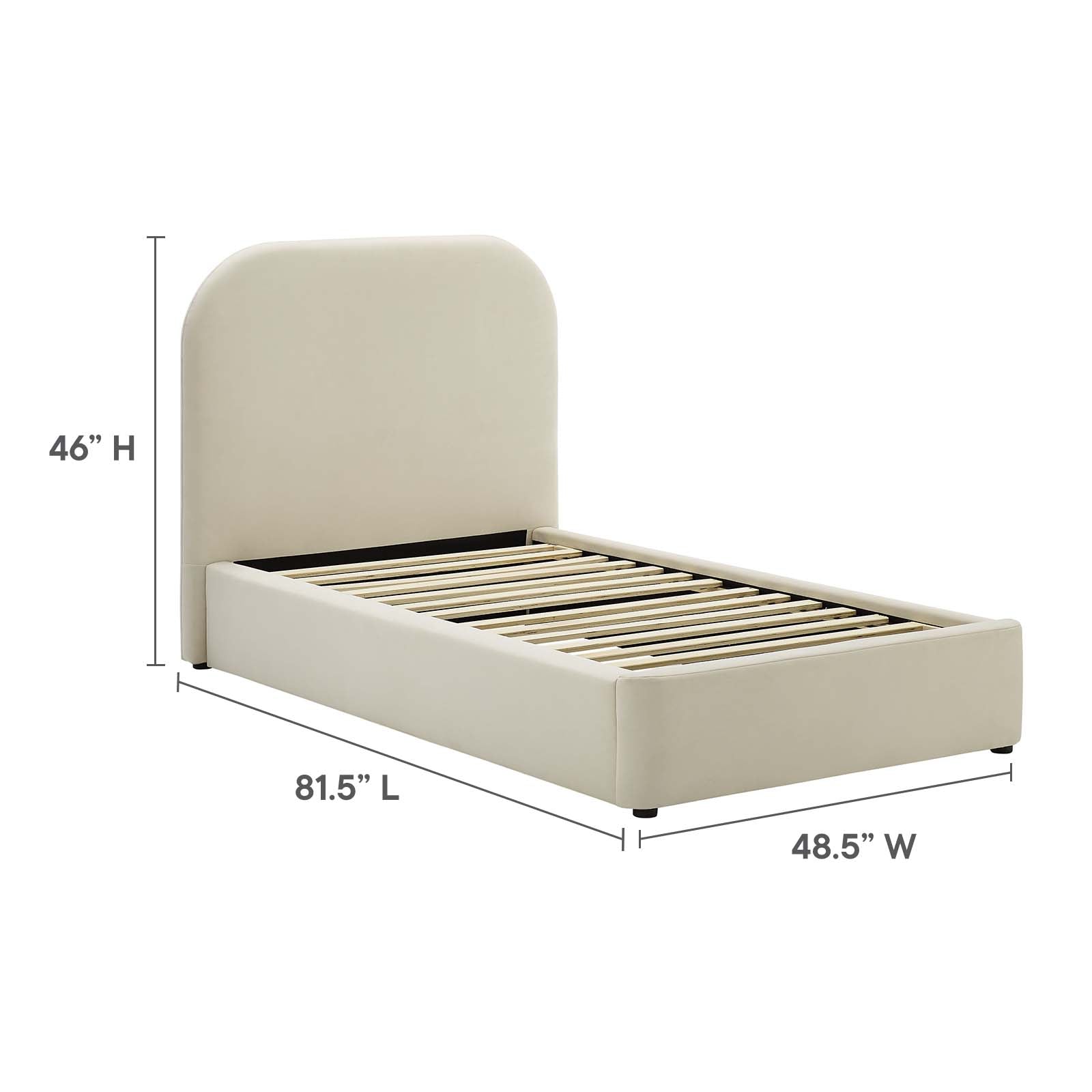 Keynote Performance Velvet Curved Twin Platform Bed By Modway - MOD-7137 - Image 6