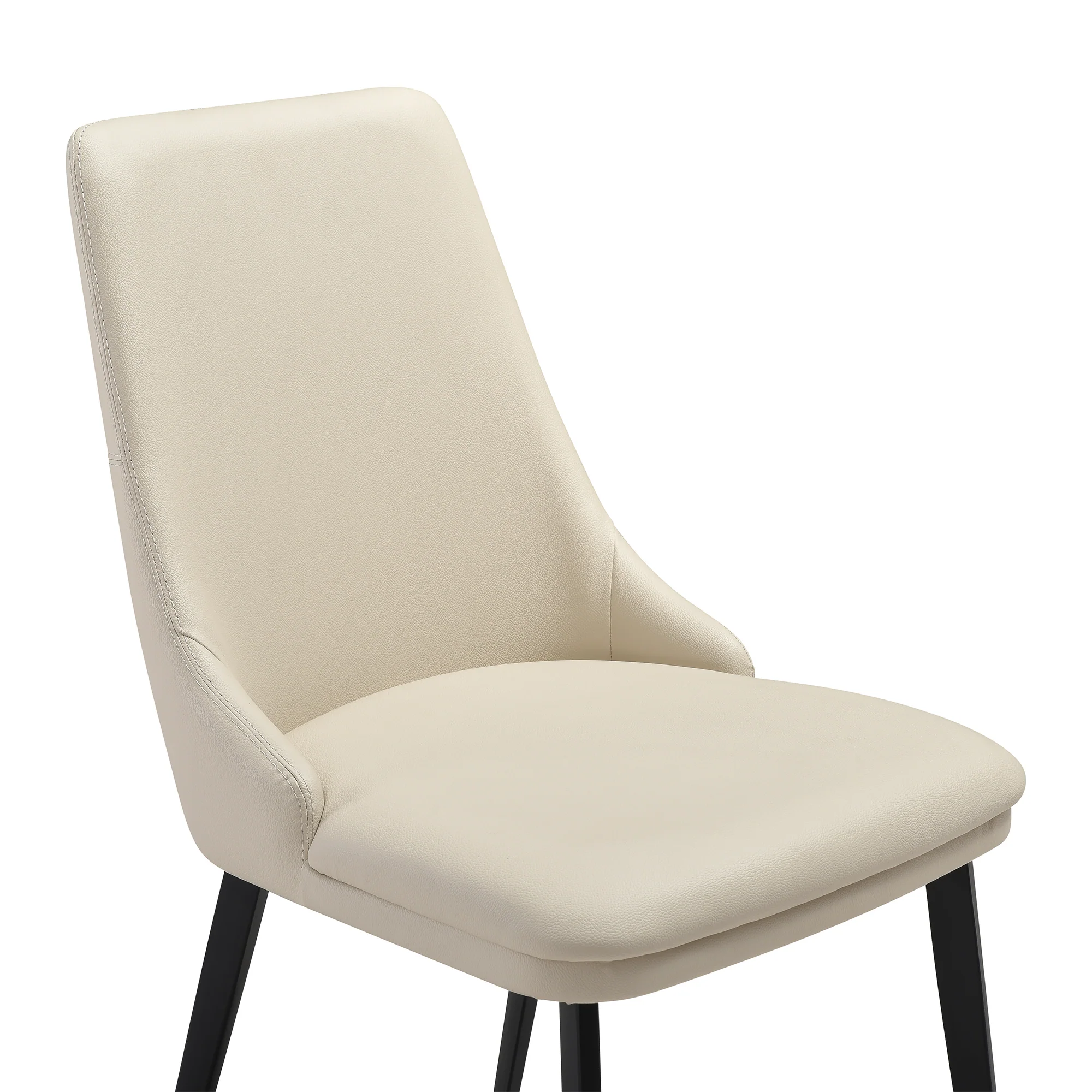 Knox Genesis 5 Piece Dining Set with Stone Top and Beige Faux Leather Chairs By Armen Living - Image 7