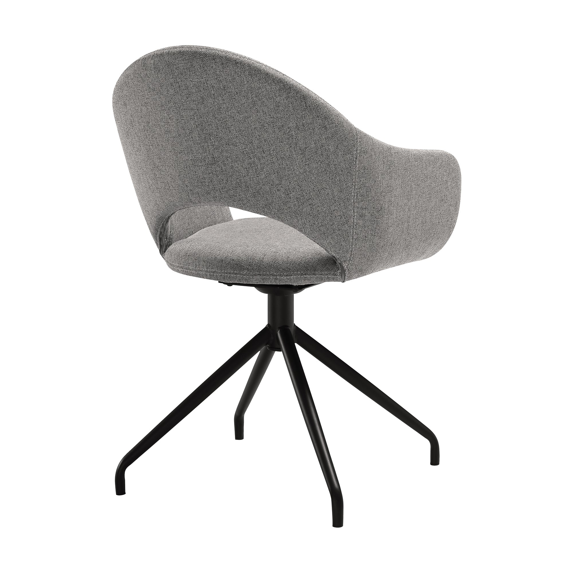 Knox Pria 7 Piece Dining Set with Stone Top and Gray Fabric Chairs By Armen Living - Image 4