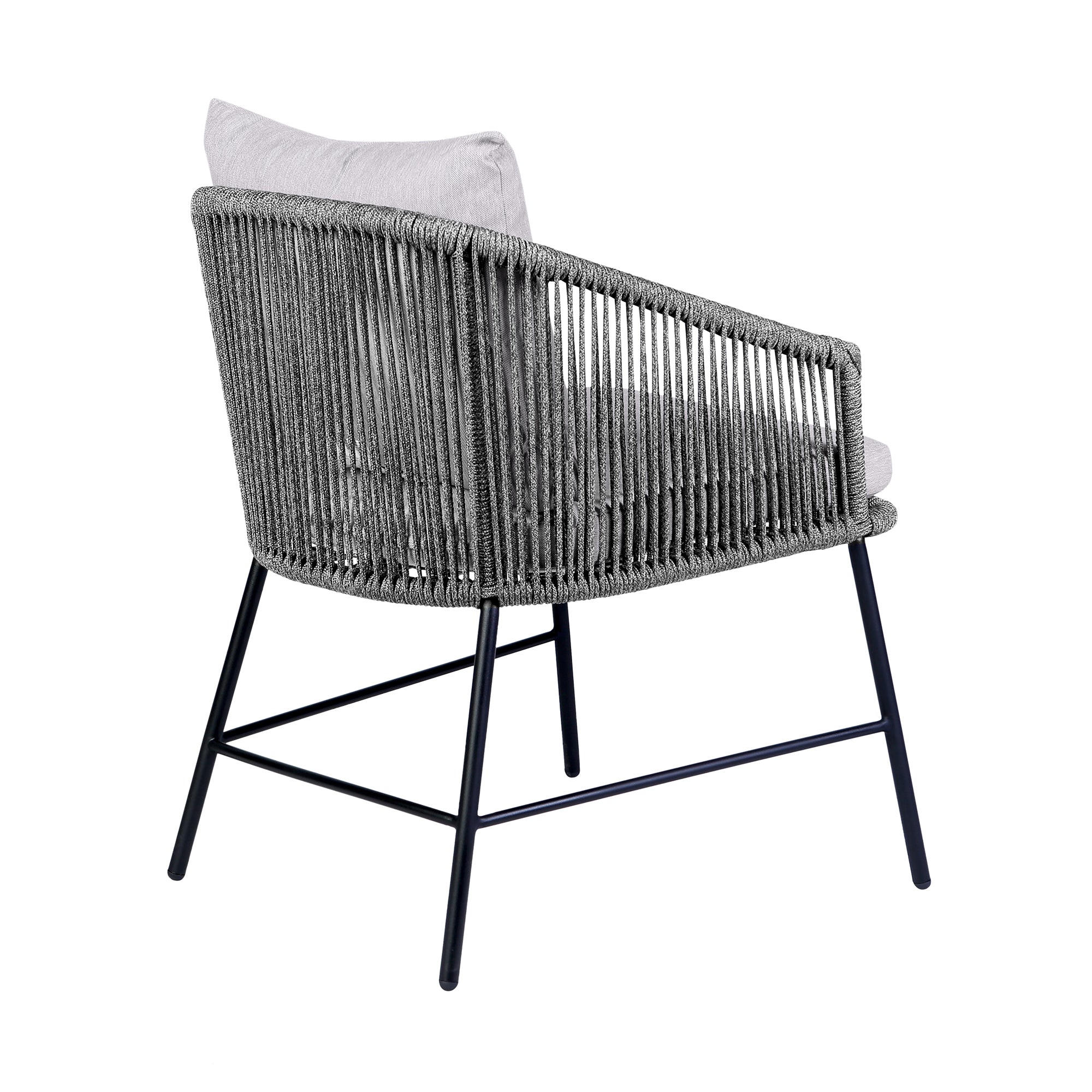 Koala and Calica 5 Piece Dining Set in Light Eucalyptus and Metal with Grey Rope By Armen Living - Image 4
