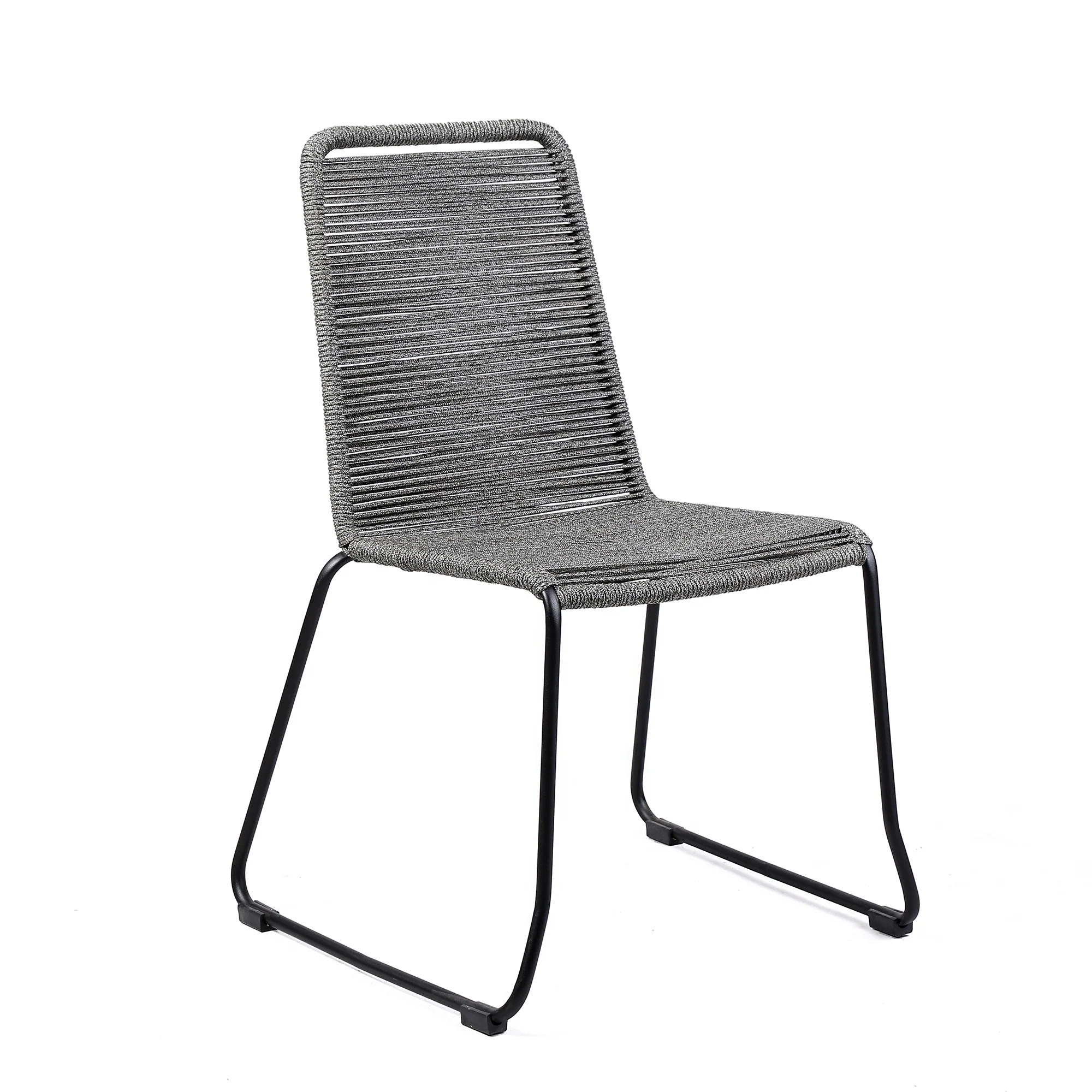 Koala and Shasta 5 Piece Outdoor Patio Dining Set in Light Eucalyptus Wood and Grey Rope By Armen Living - Image 3