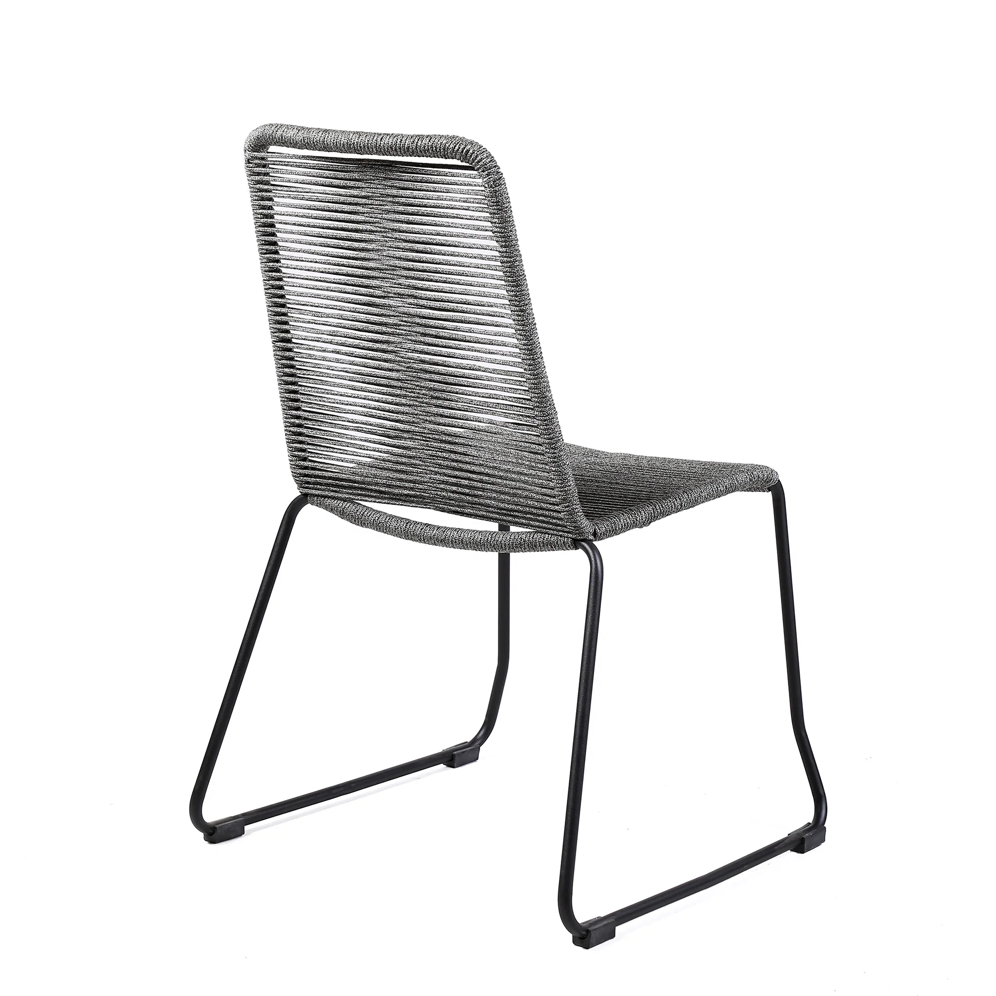 Koala and Shasta 5 Piece Outdoor Patio Dining Set in Light Eucalyptus Wood and Grey Rope By Armen Living - Image 4