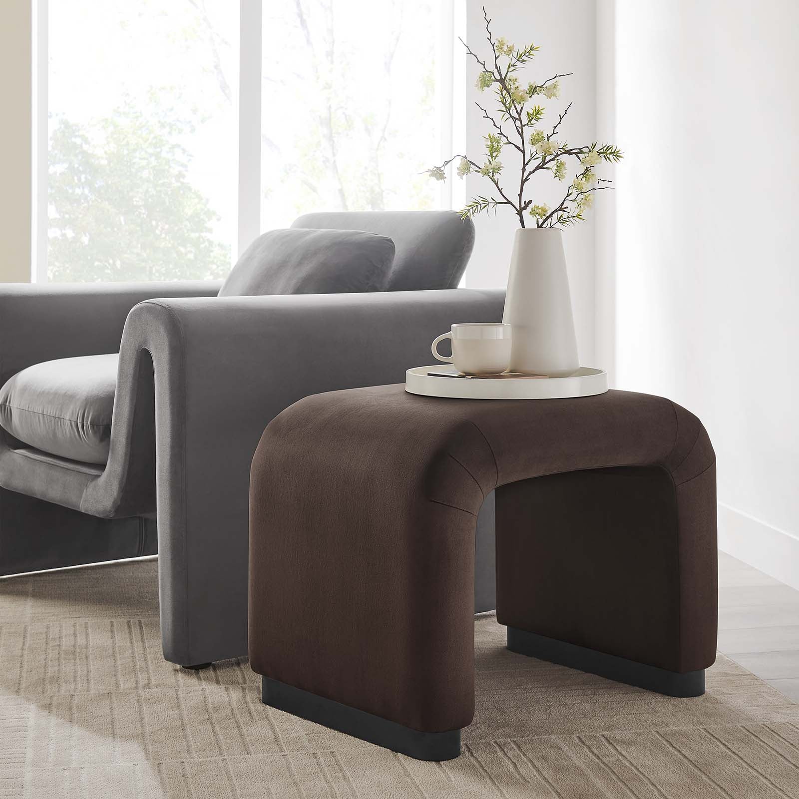 Koda Performance Velvet Waterfall Stool By Modway - EEI-6733