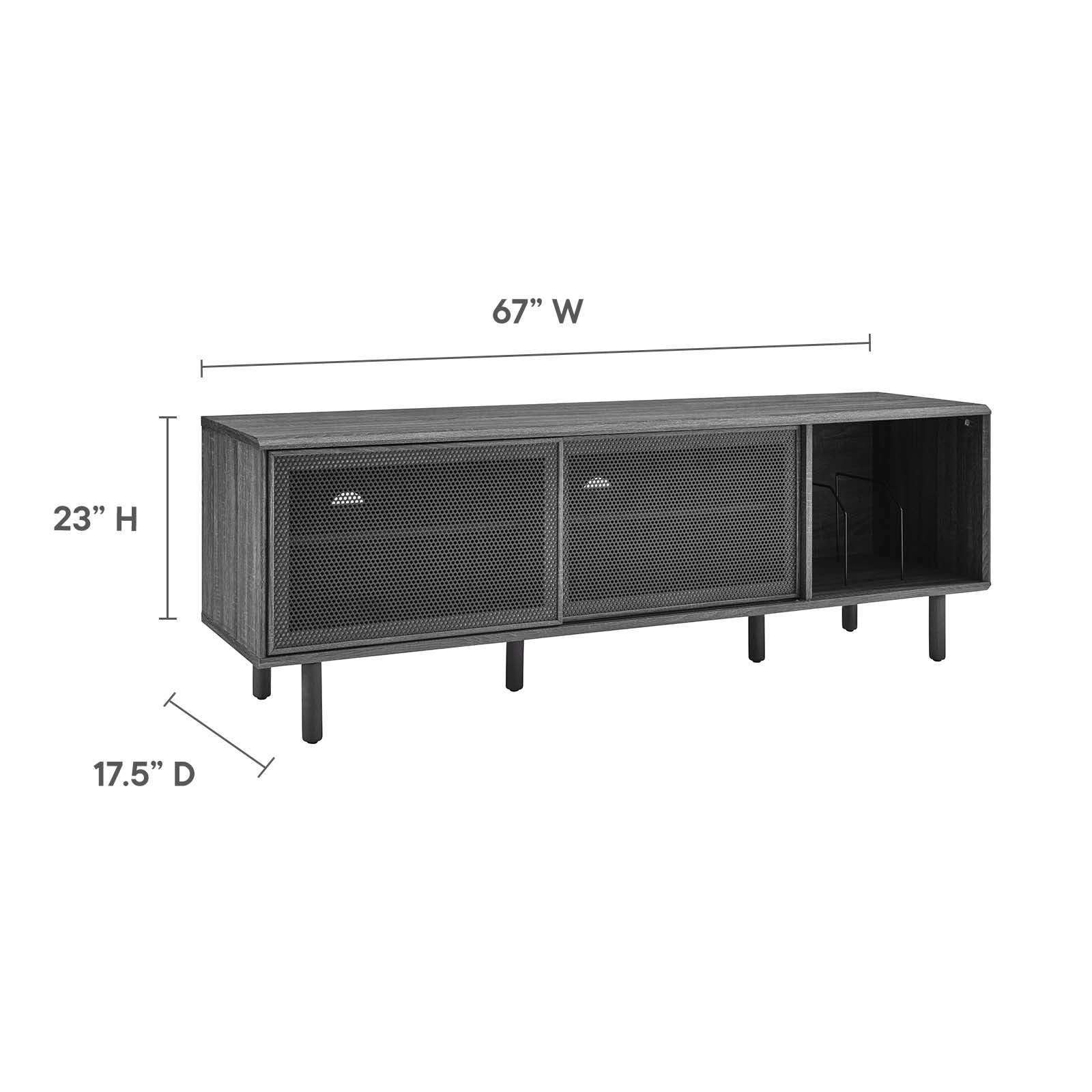 Kurtis 67" TV and Vinyl Record Stand By Modway - EEI-6236 - Image 9