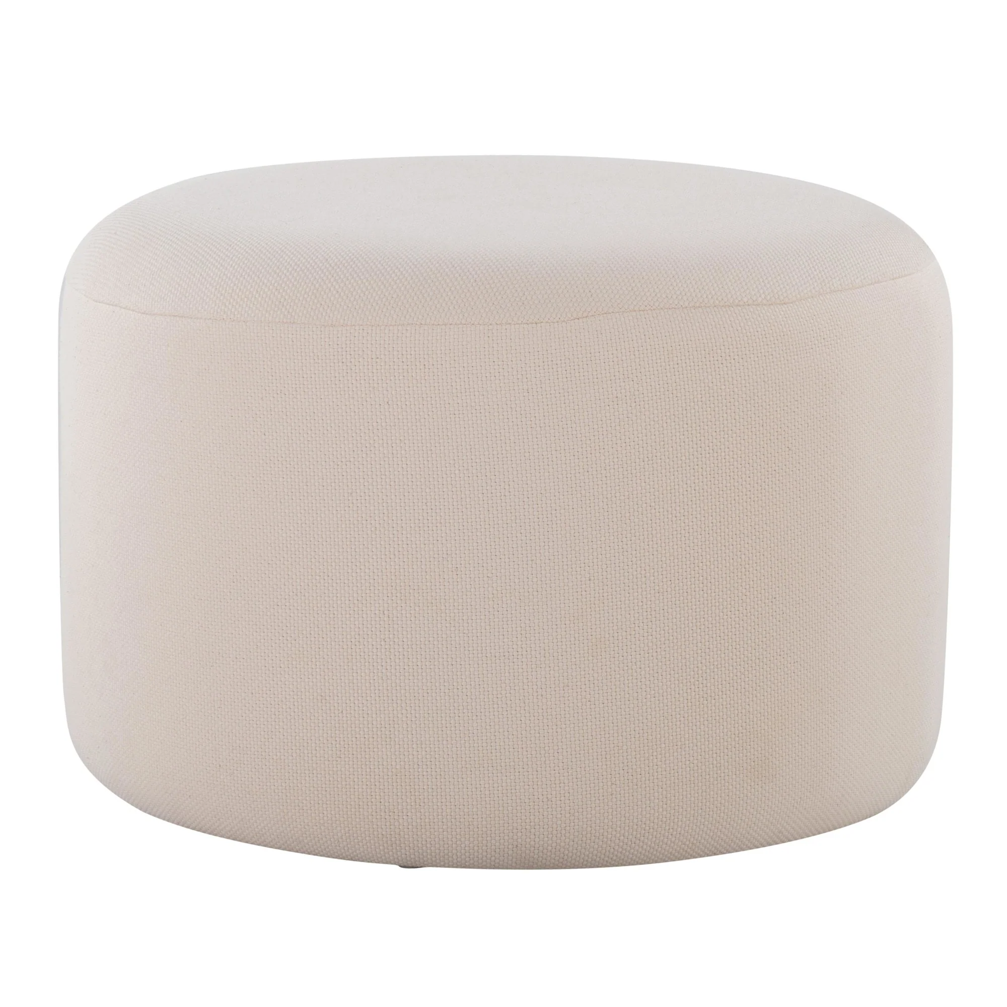 Large Round Pouf Beige By LumiSource