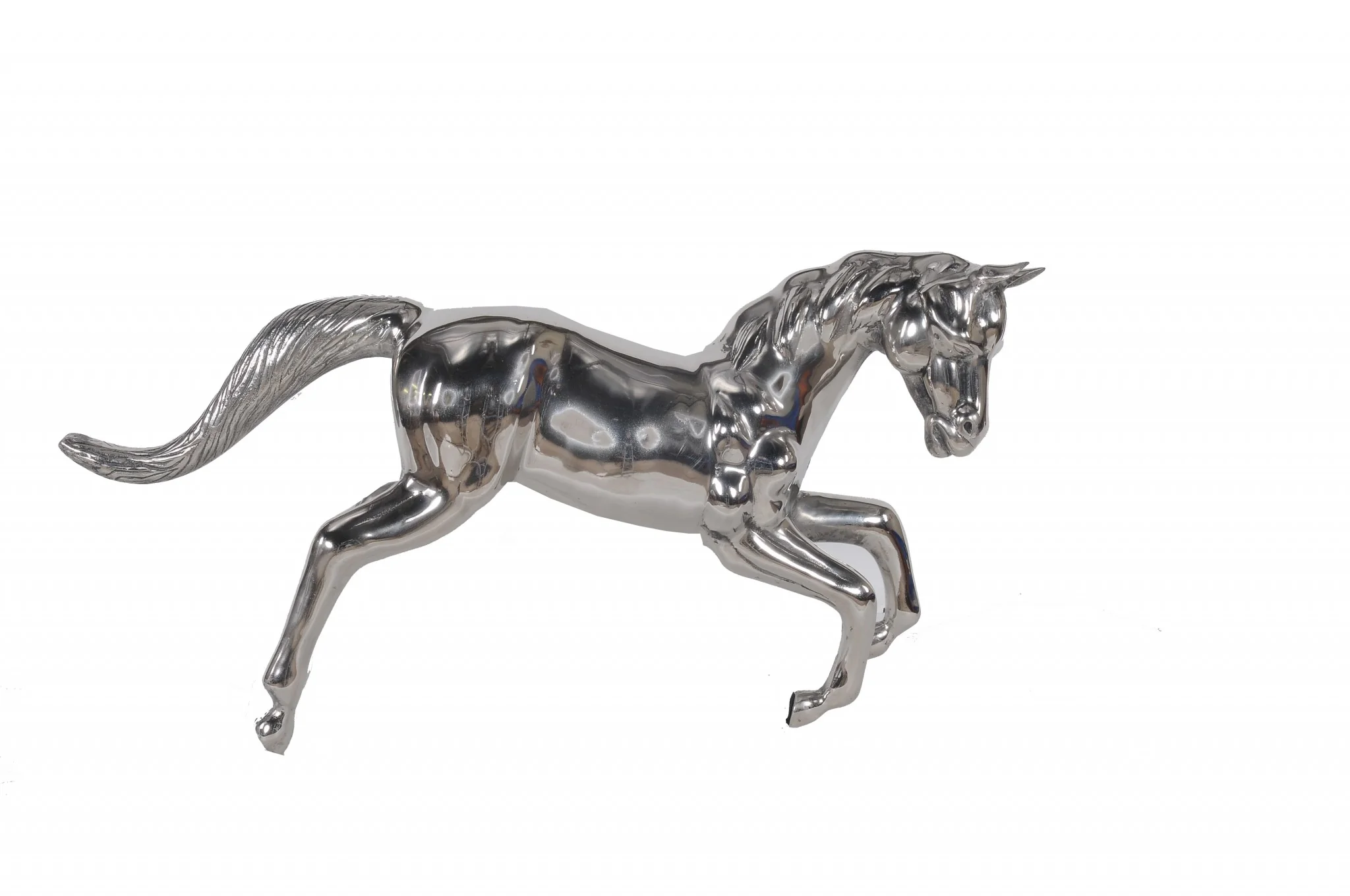 Large Silver Horse Statue By Homeroots