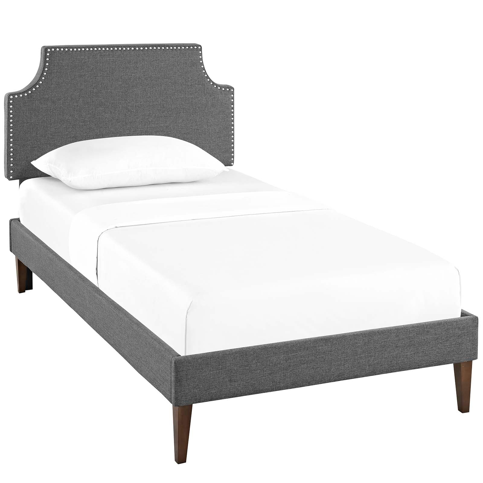 Laura Fabric Twin Platform Bed with Squared Tapered Legs by Modway - Image 2