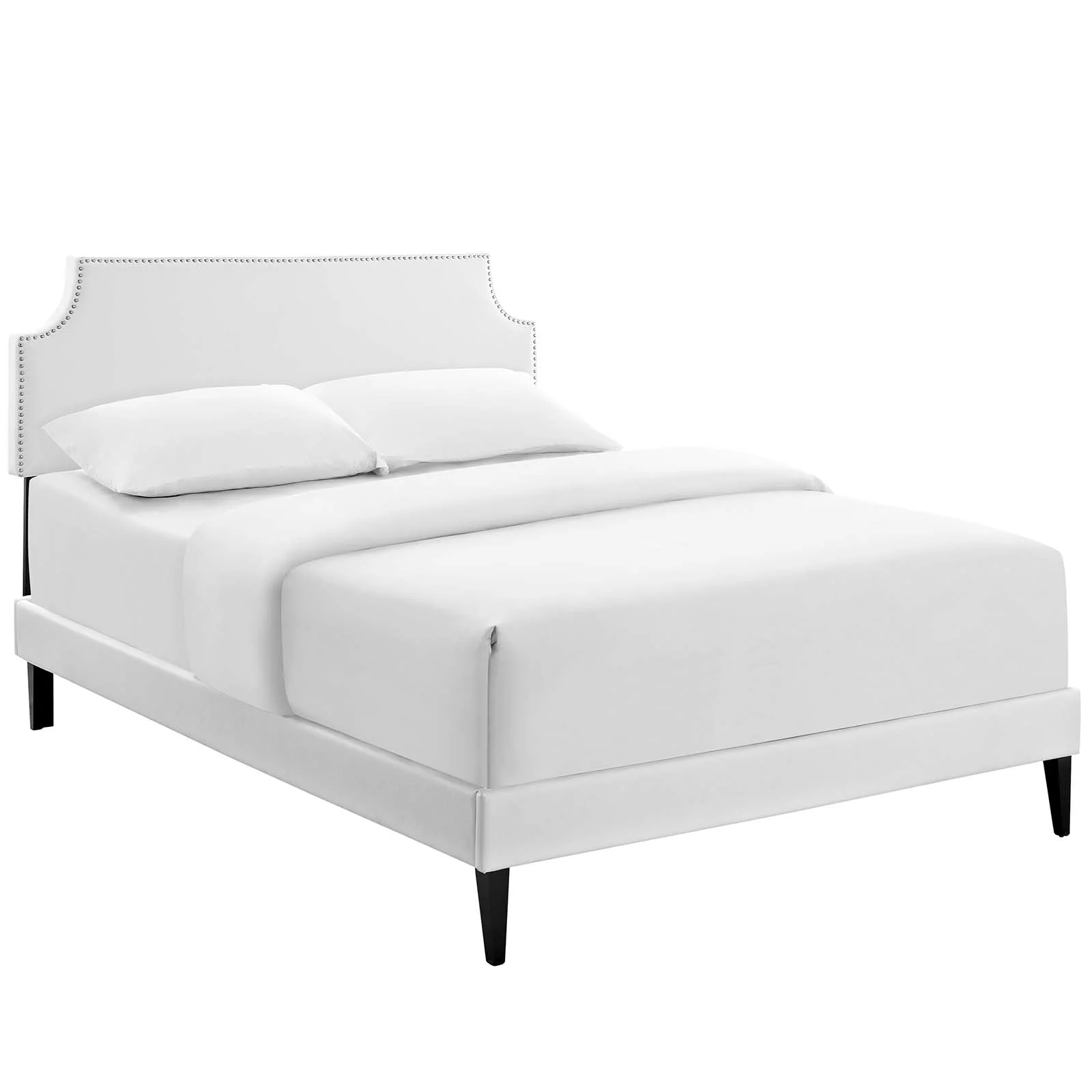 Laura Vinyl Full Platform Bed with Squared Tapered Legs by Modway - Image 2