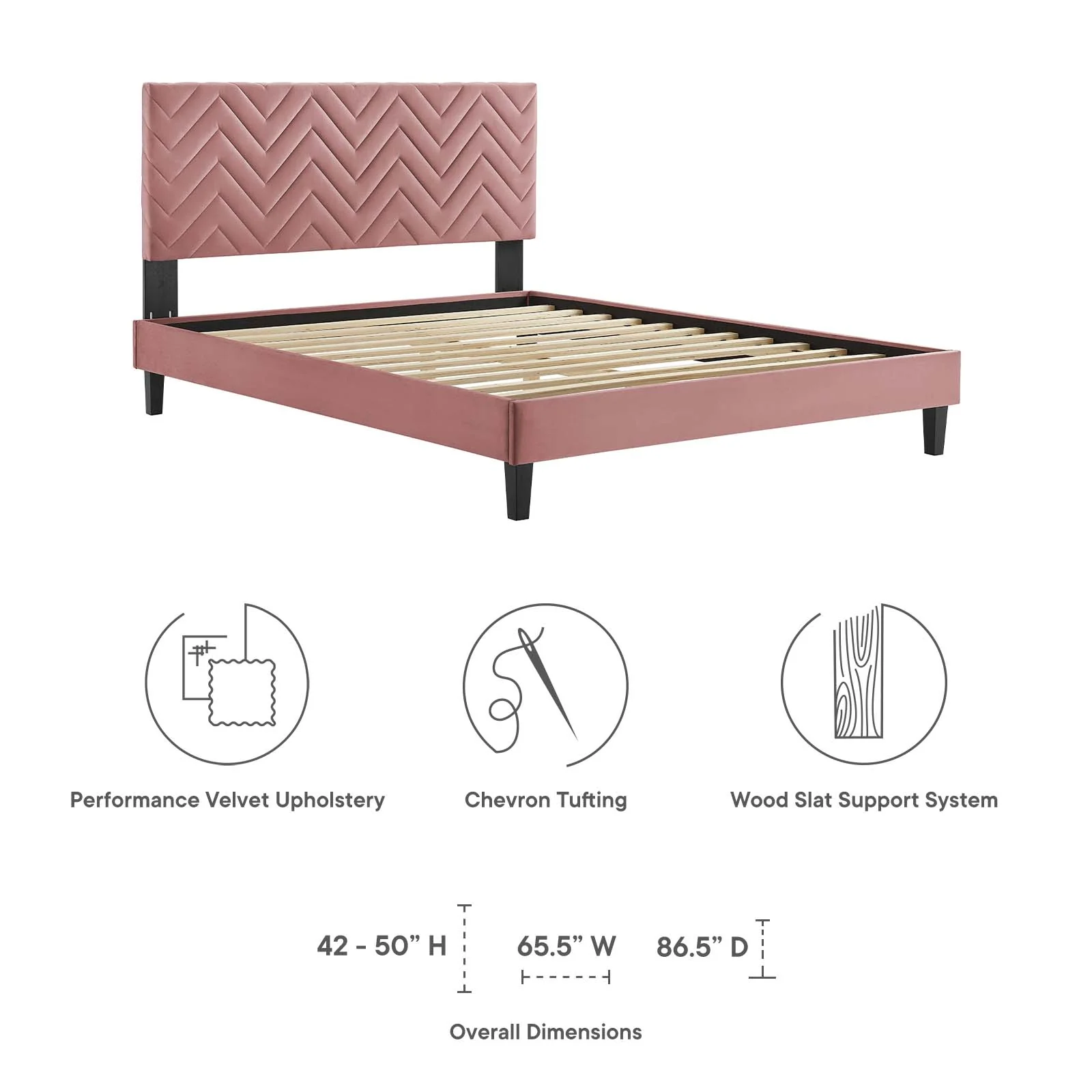 Leah Chevron Tufted Performance Velvet Full Platform Bed By Modway - MOD-6997 - Image 14