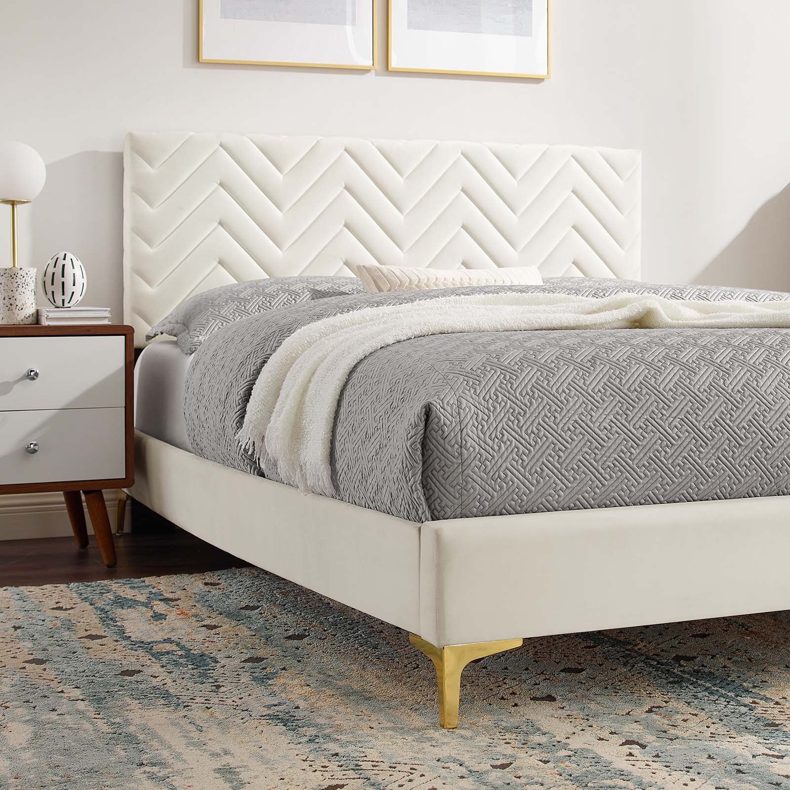 Leah Chevron Tufted Performance Velvet Full Platform Bed By Modway - MOD-7001 - Image 31