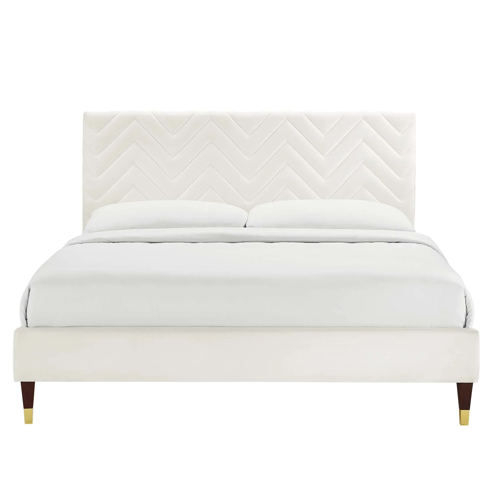 Leah Chevron Tufted Performance Velvet King Platform Bed By Modway - MOD-7005 - Image 27