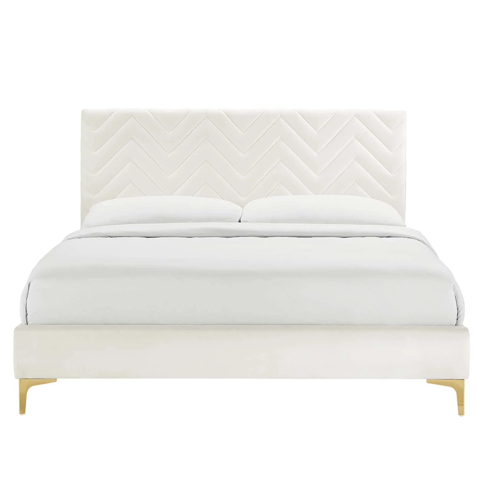 Leah Chevron Tufted Performance Velvet King Platform Bed By Modway - MOD-7013 - Image 27