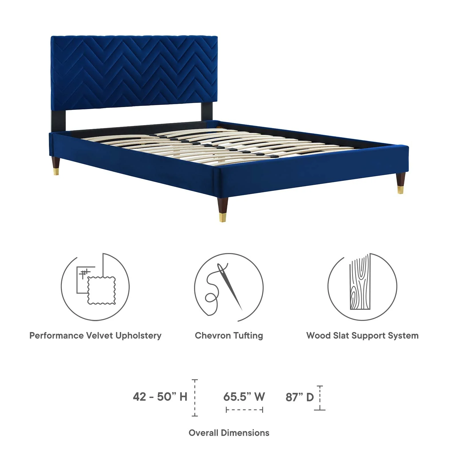 Leah Chevron Tufted Performance Velvet Queen Platform Bed By Modway - MOD-6969 - Image 22
