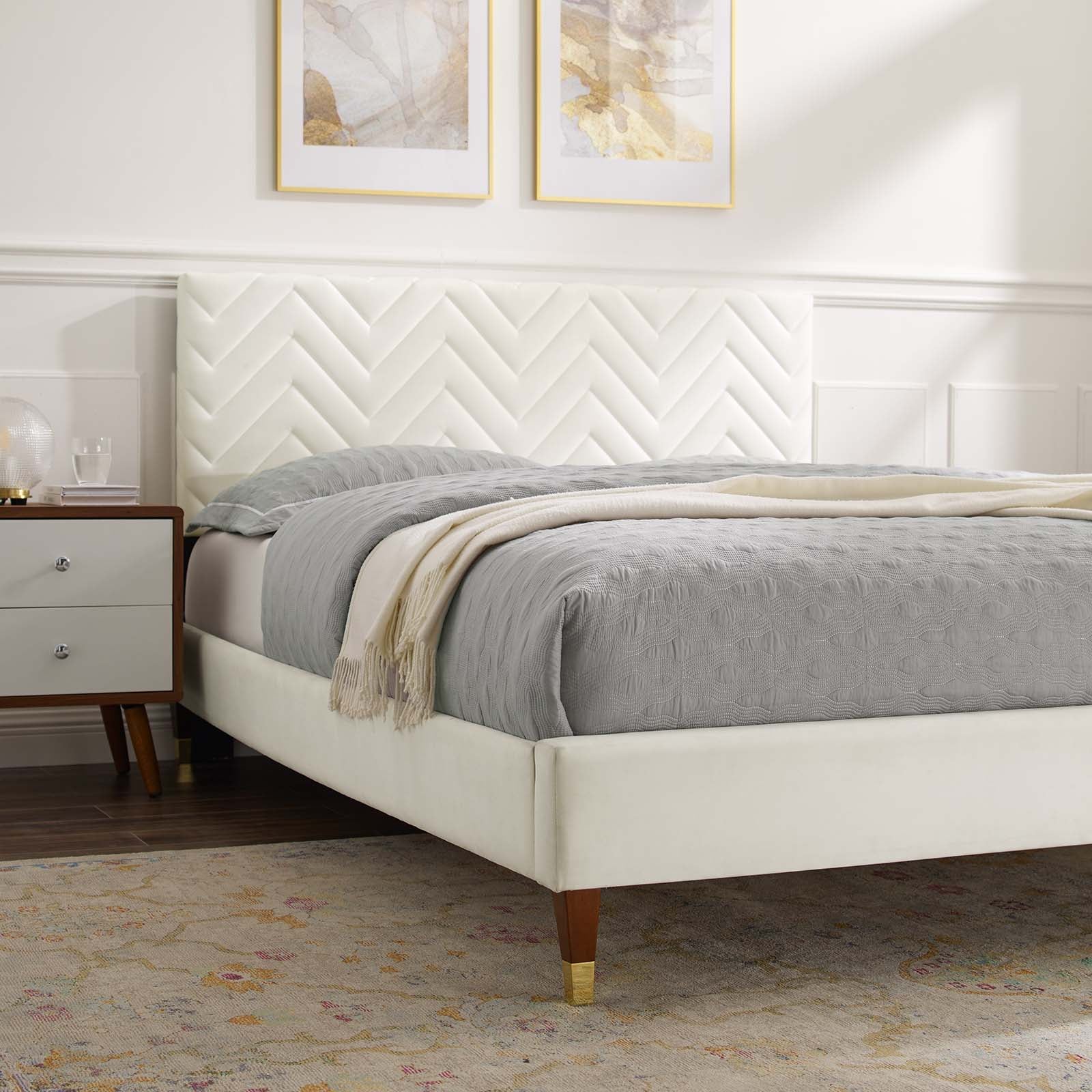 Leah Chevron Tufted Performance Velvet Queen Platform Bed By Modway - MOD-6969 - Image 31