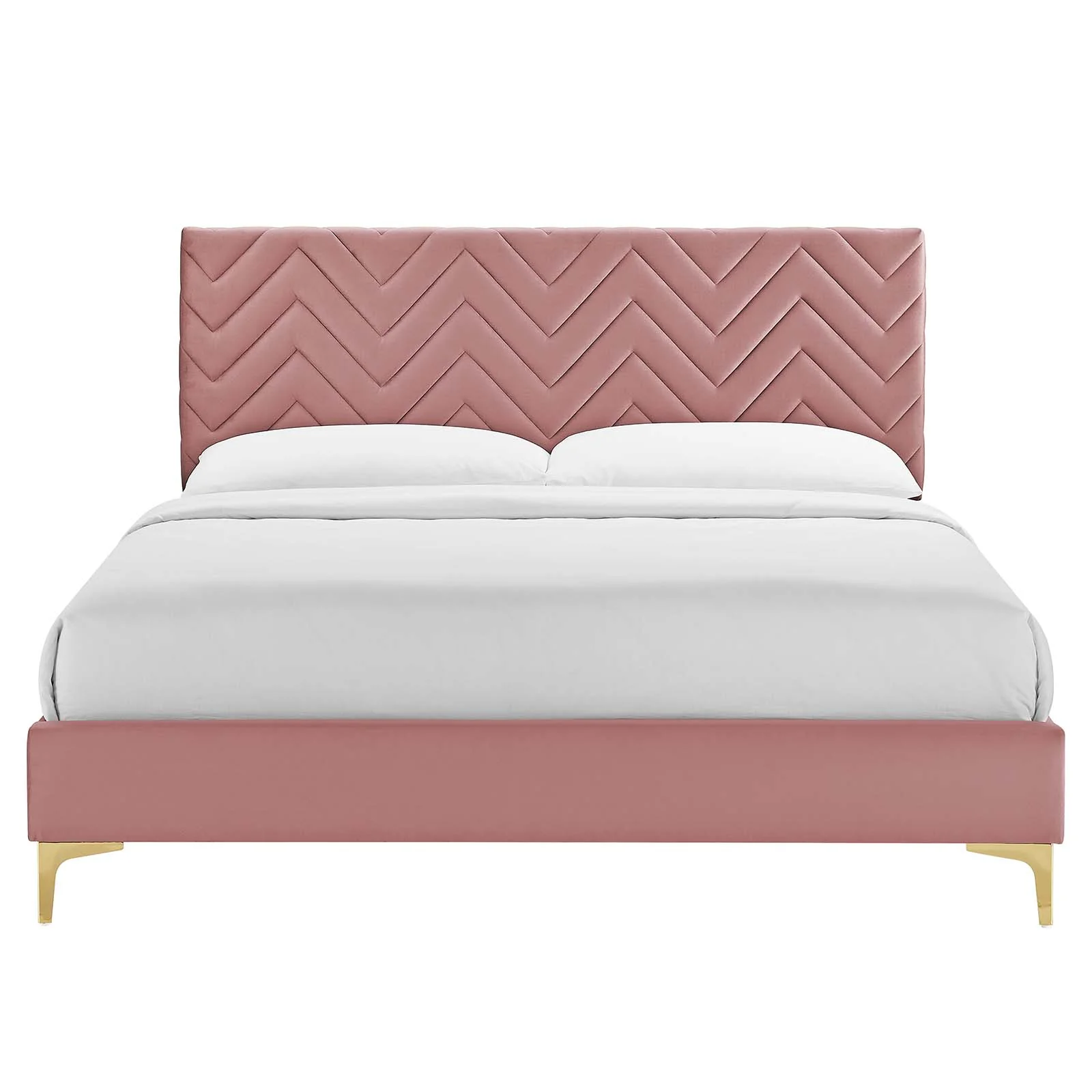 Leah Chevron Tufted Performance Velvet Queen Platform Bed By Modway - MOD-6977 - Image 11