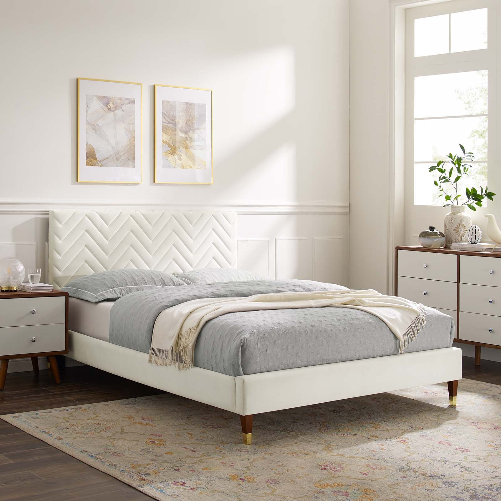 Leah Chevron Tufted Performance Velvet Twin Platform Bed By Modway - MOD-6981 - Image 32