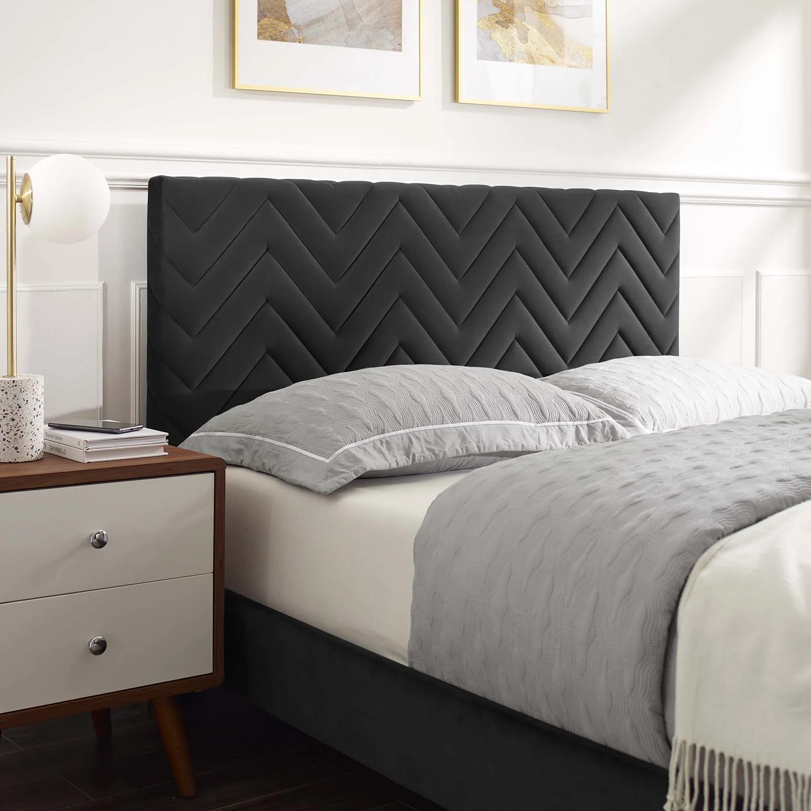 Leah Chevron Tufted Performance Velvet Twin Platform Bed By Modway - MOD-6981 - Image 8