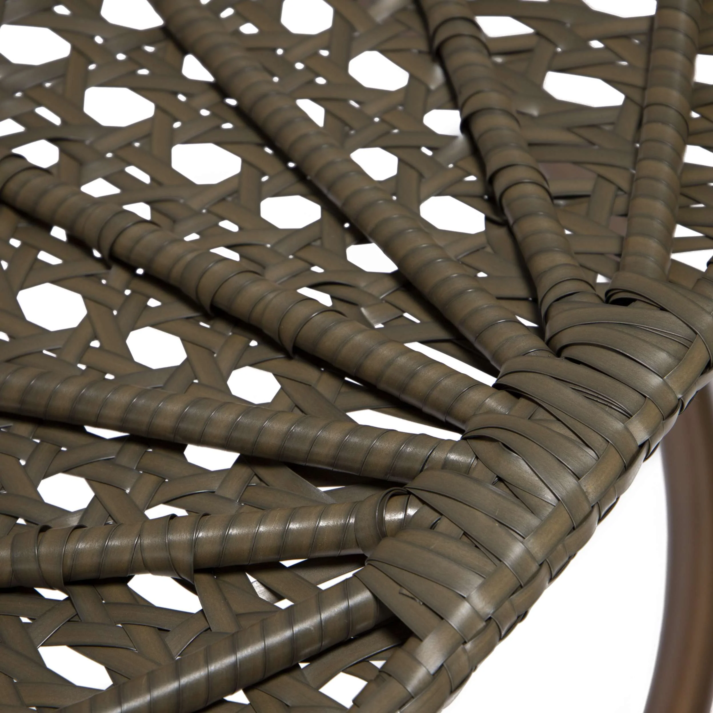 LeisureMod Beige Wicker Hanging Egg Swing Chair - Image 55